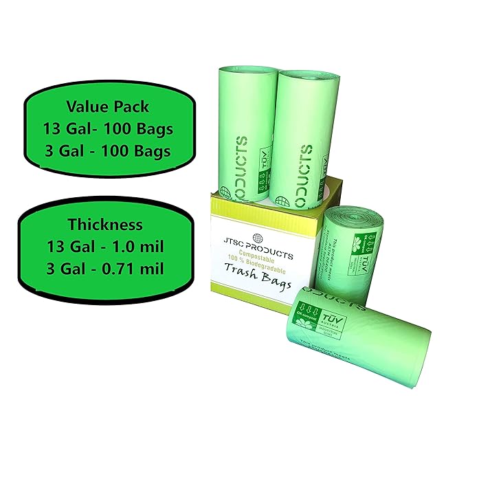 Buy Compostable Trash bags 100 Biodegradable Trash Bags Kitchen Trash