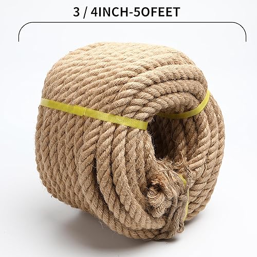 Miniatura 3 de FYIN-HONG Cuerda de yute, cuerda de cáñamo natural de 14 de pulgada, cuerda de manila trenzada para manualidades, jardinería, escalada, hamaca,