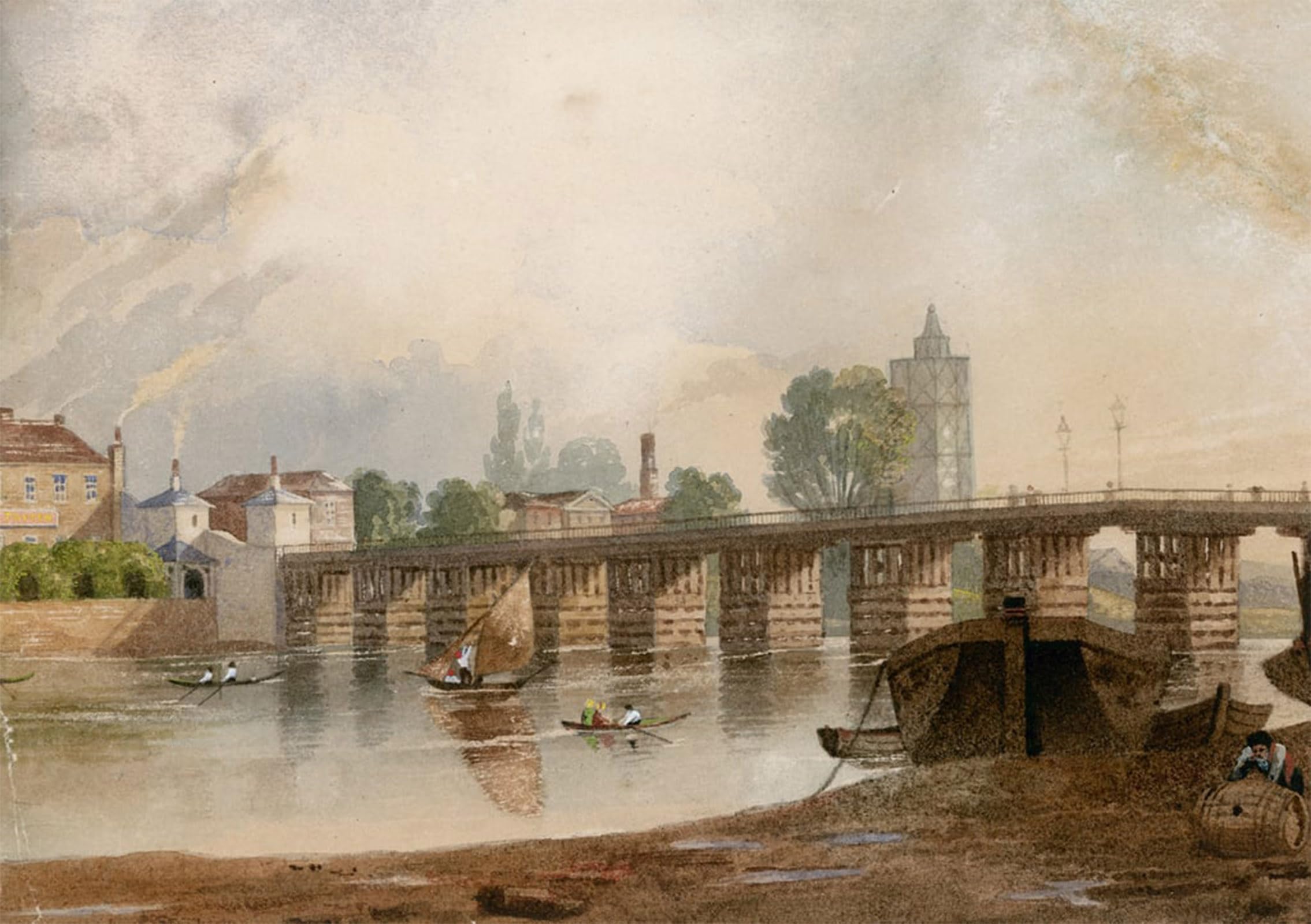 ARTXLXXBN Famous Painting Art Wall Decor Abstract Art Picture Old Battersea Bridge by Varley Animal Pictures for Home Decor 60x90cm