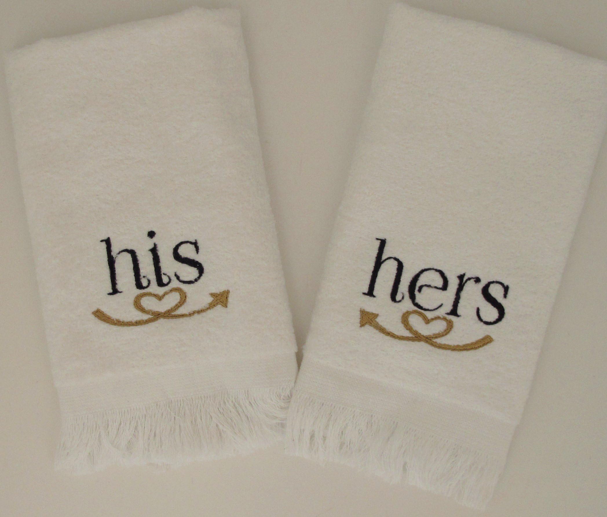 HIS HER TOWEL TOWEL SET (GOLD) EMBROIDERY