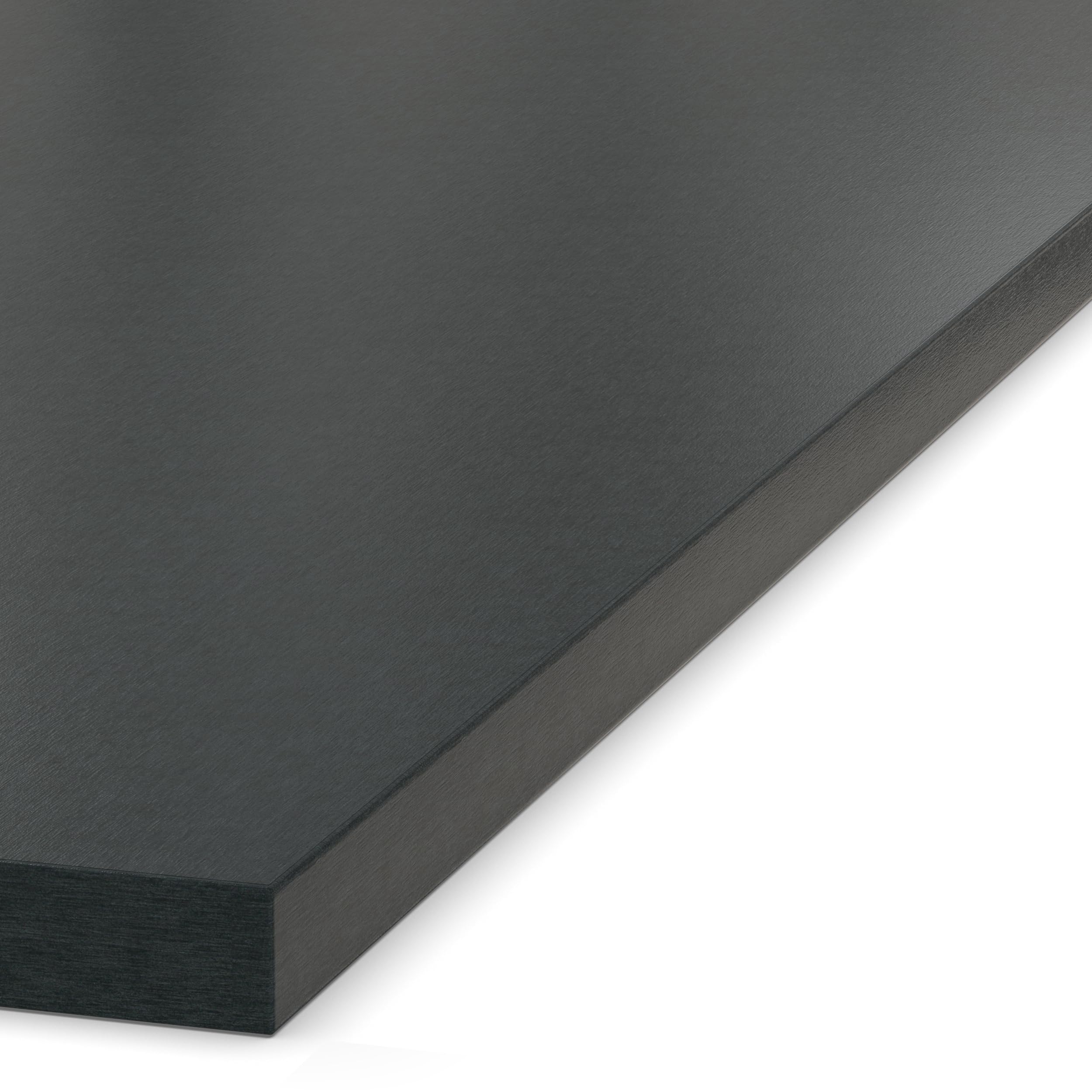 AUPROTEC Tischplatte 19mm Alux Schwarz 80x50 cm I Spanplatte mit 2mm ABS Kante & PU-Verleimung I melaminharzbeschichtet I elegant & wasserabweisend