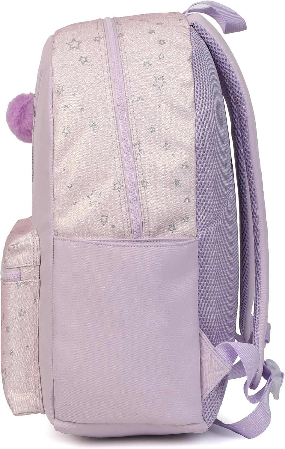 Kids School Backpack Set for Teen Girls, Cute Star School Bag Laptop Backpack with Lunch Bag Pencil Case for Girls (Purple Sequin)