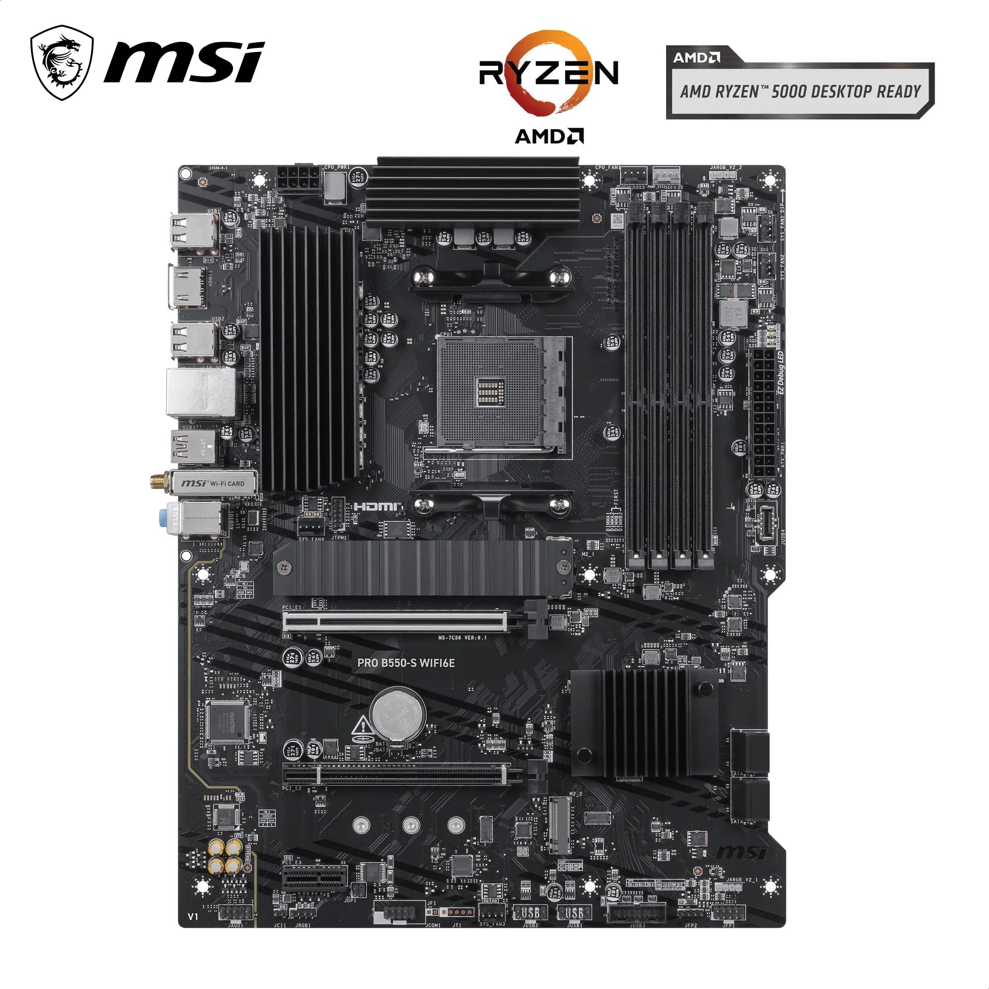 MSI Pro B550-S WIFI6E Carte mère ATX, AM4
