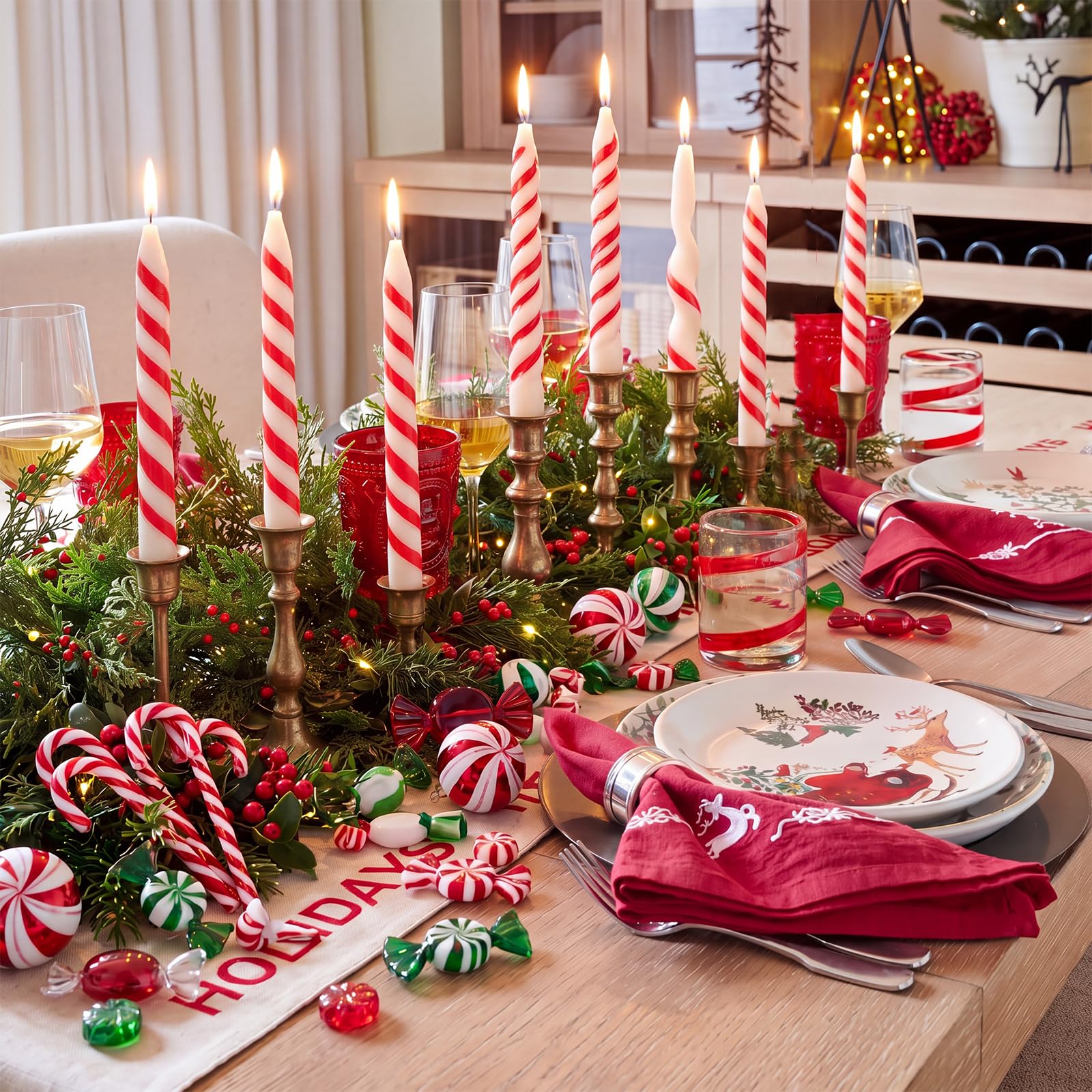 Conelist 8 velas de Navidad con forma de espiral, velas cónicas decorativas de Navidad, velas perfumadas de cera para Nochebuena, vacaciones, invierno, decoración de mesa para el hogar, regalo
