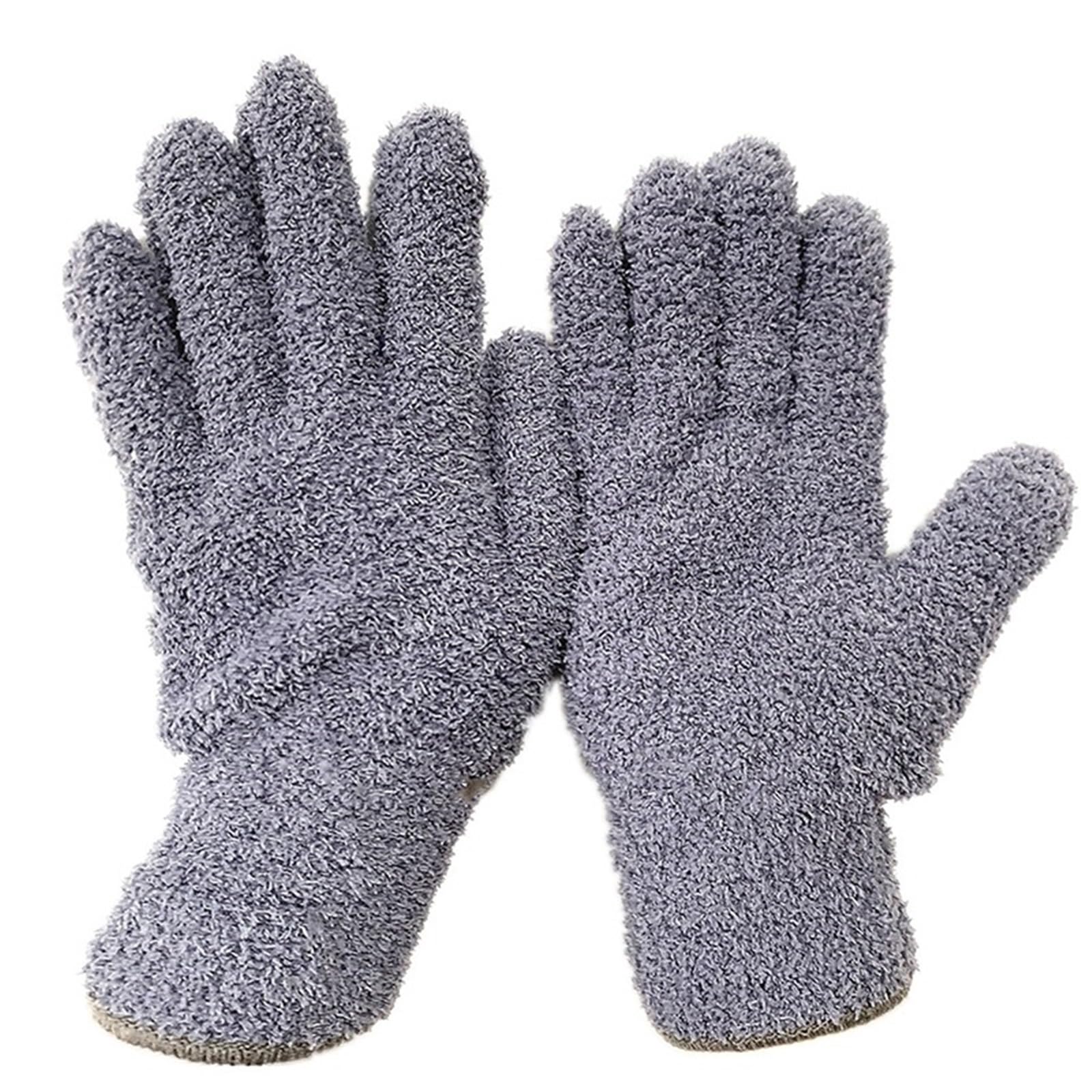 WWYYZAYC 2pcs SOFT Microfibre Cleaning Glove Eating Wash Mitt Touch To Clean Auto Home Accessories(Grey)