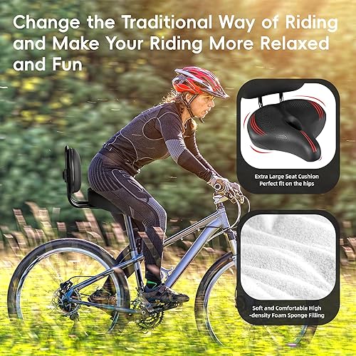 Vista 29 de Asiento de bicicleta de gran tamaño para bicicleta Peloton y bicicleta +, cómodo cojín de asiento compatible con bicicletas de Peloton, carretera
