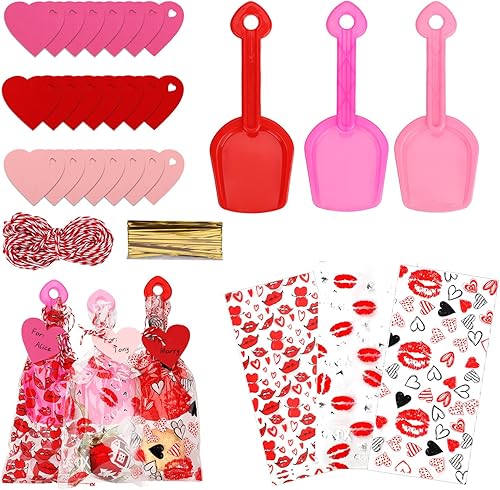 30 palas de plástico para el día de San Valentín, juguetes de pala para el día de San Valentín con bolsas de dulces y tarjetas, recuerdos de fiesta