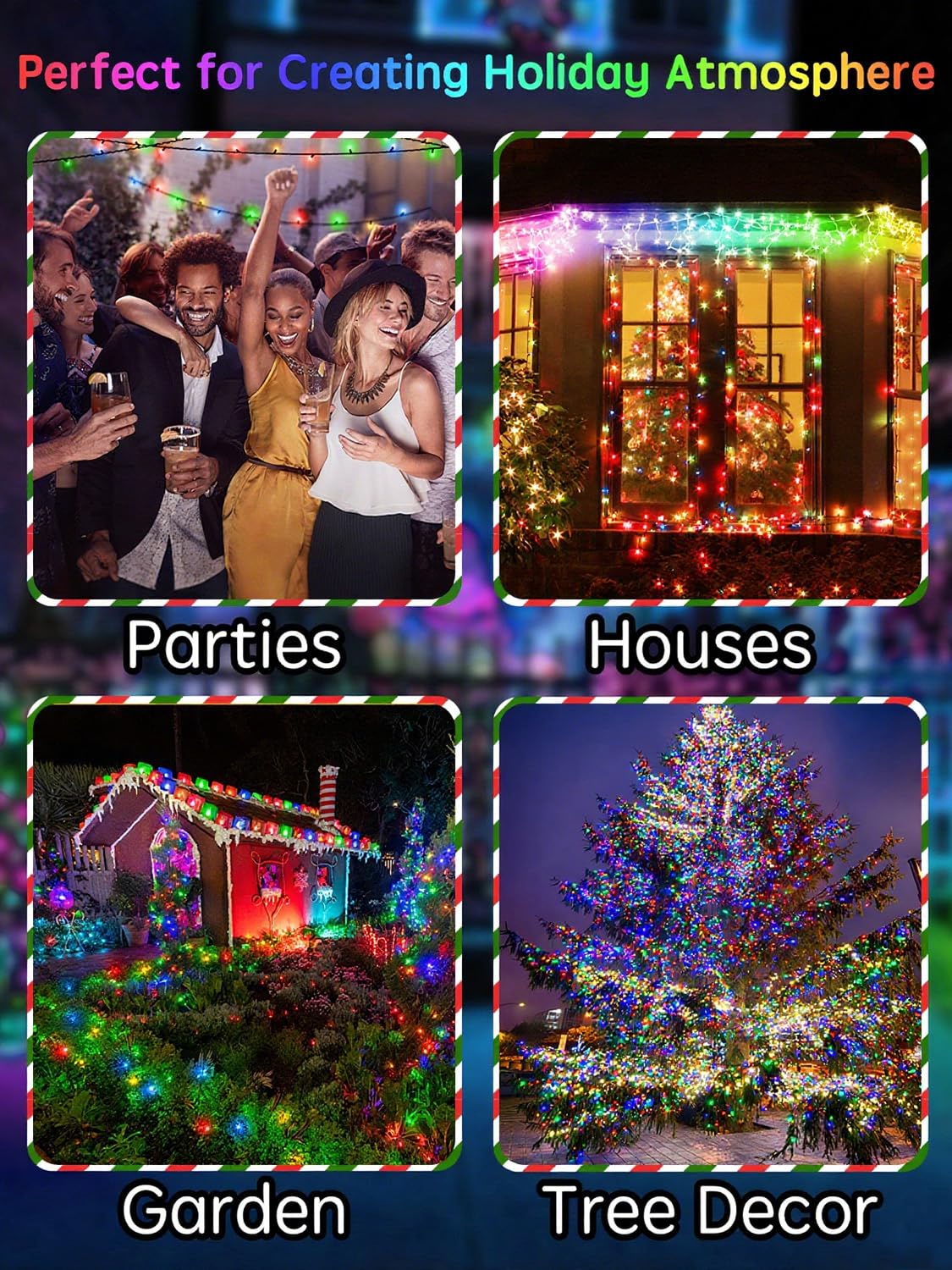 CGN Luces Navidad Exterior 35M 300 LED Guirnalda Luces Exterior con Control Remoto y Temporizador, 8 Modos IP65 Luz Arbol Navidad para Exteriores y Interior para Fiesta Jardín Balcón Boda