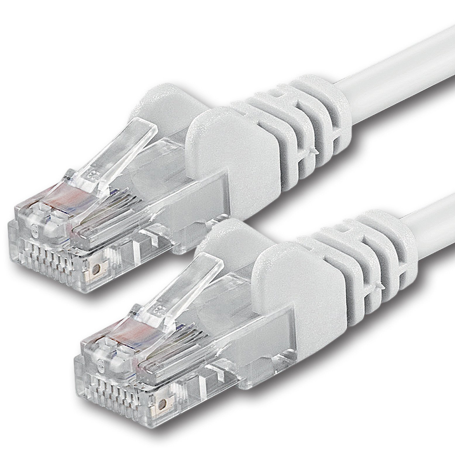 1aTTack.de 1m - weiß - 1 Stück - CAT.6 CAT6 Ethernet-Lan-Netzwerk-Kabel 1000 Mbit/s Patchkabel