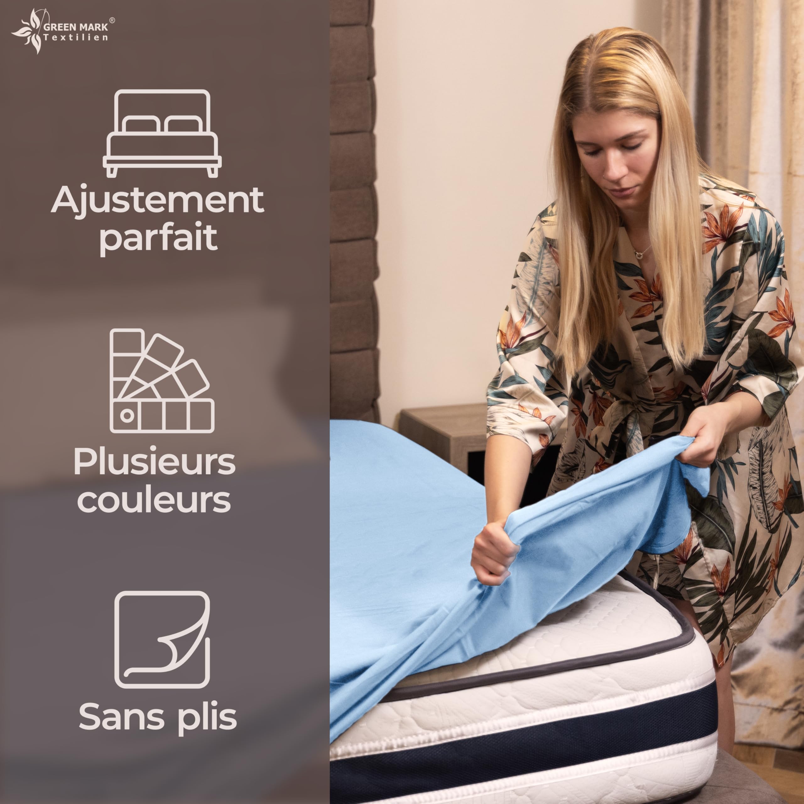 Drap Plat De Lit Classique | Drap De Lit | Drap | Drap De Maison | Et Couleurs Taille : 180X275 Cm, Naturel-Crème[Z102] - Maison