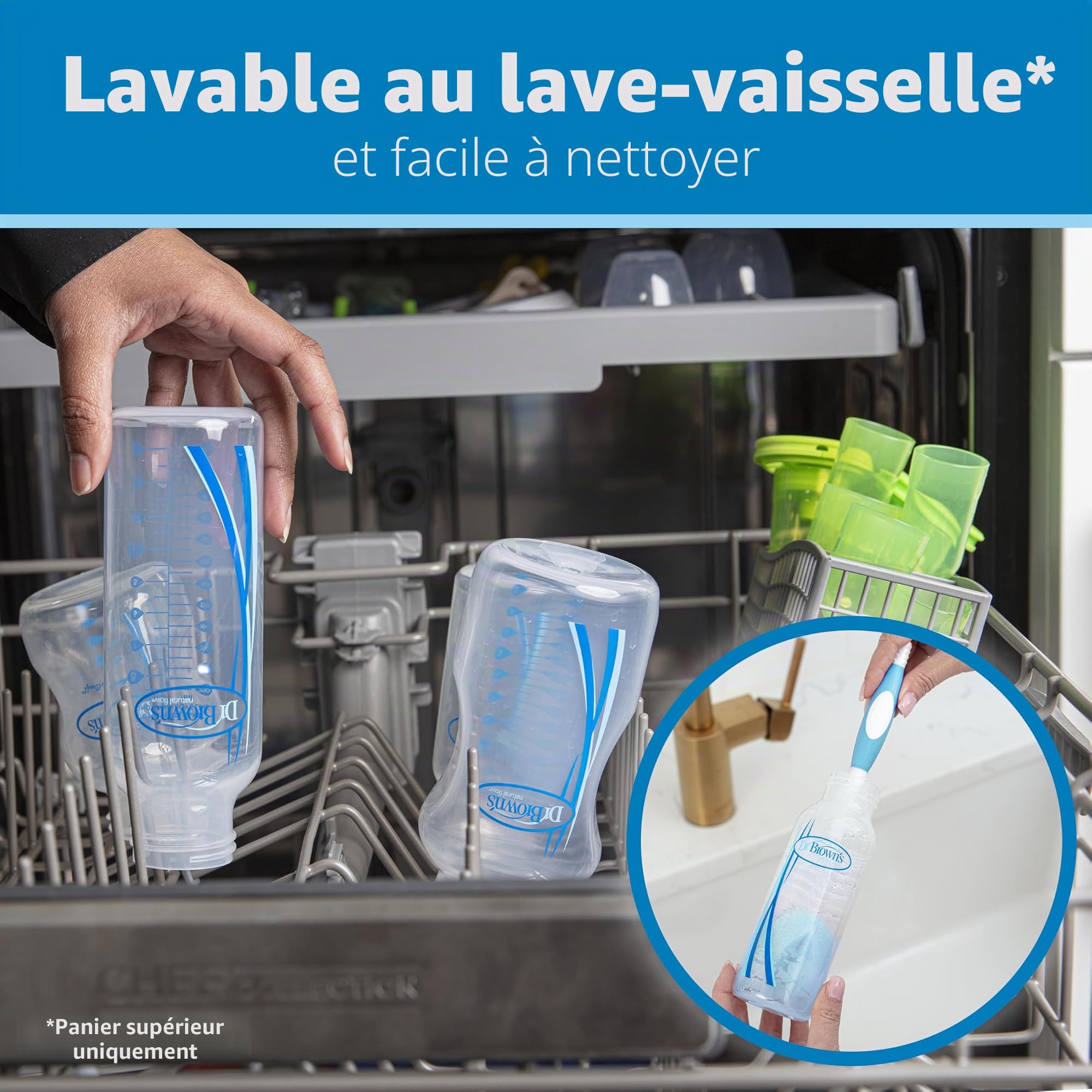 Dr. Brown's Natural Flow® Anti-Colic Options+™ Narrow Biberon pour bébé 250 ml + coffret cadeau avec à débit lent de niveau 1