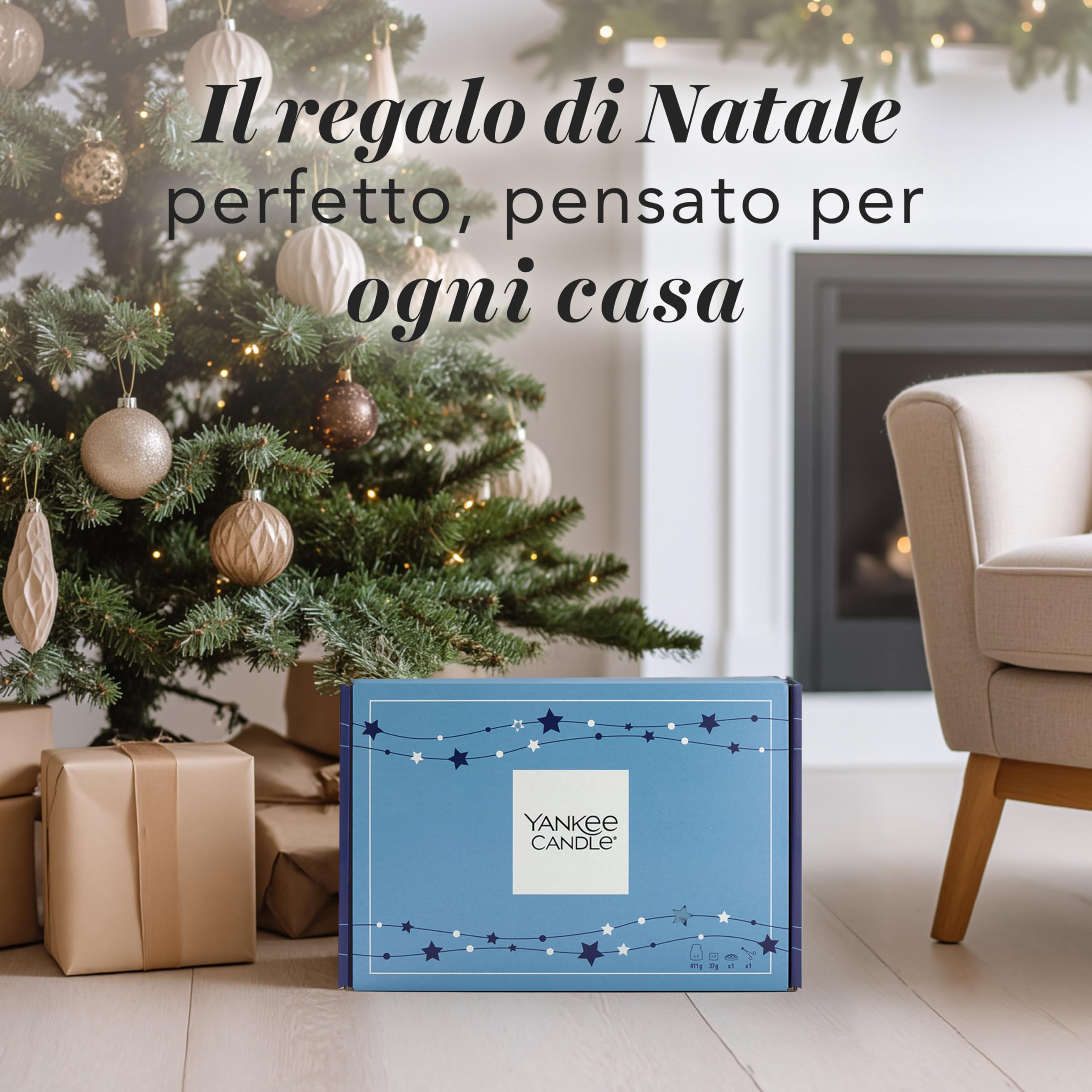 Yankee Candle | Set regalo di Natale | 2 candele profumate in giara media, 2 candele votive piene | Taglia stoppino e puntale per candela con coperchio Illuma | Set di 6 candele |perfetti per le donne