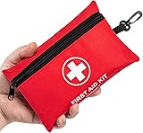 Mini First Aid Kit - 140 Piece Small First Aid Medical Kit for Car, Home, Office, Travel, Camping, Sports, Outdoor, School - Emergency First Aid Supplies and Survival Kit 140 Pieces