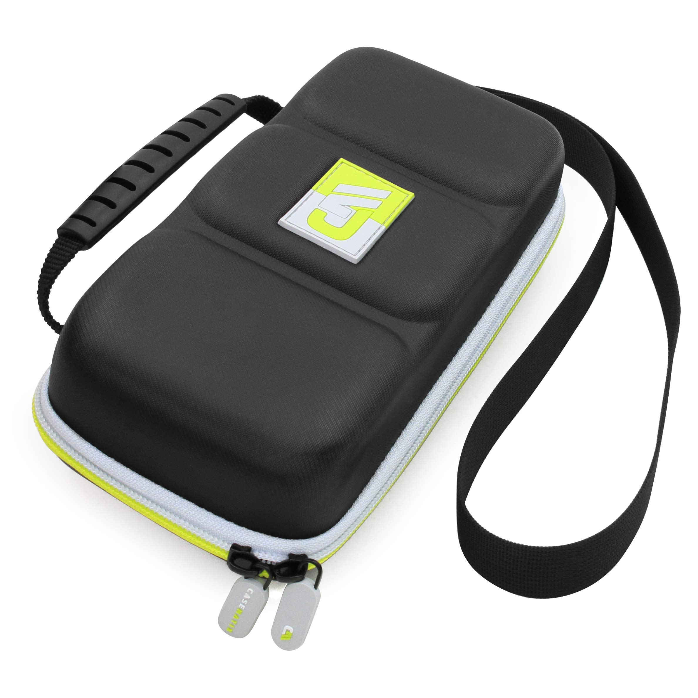 CASEMATIX Heavy Duty Deluxe Hard Shell Carrying Case Designed Compatible with Nintendo Switch Lite and Accessories - Neon/Grey