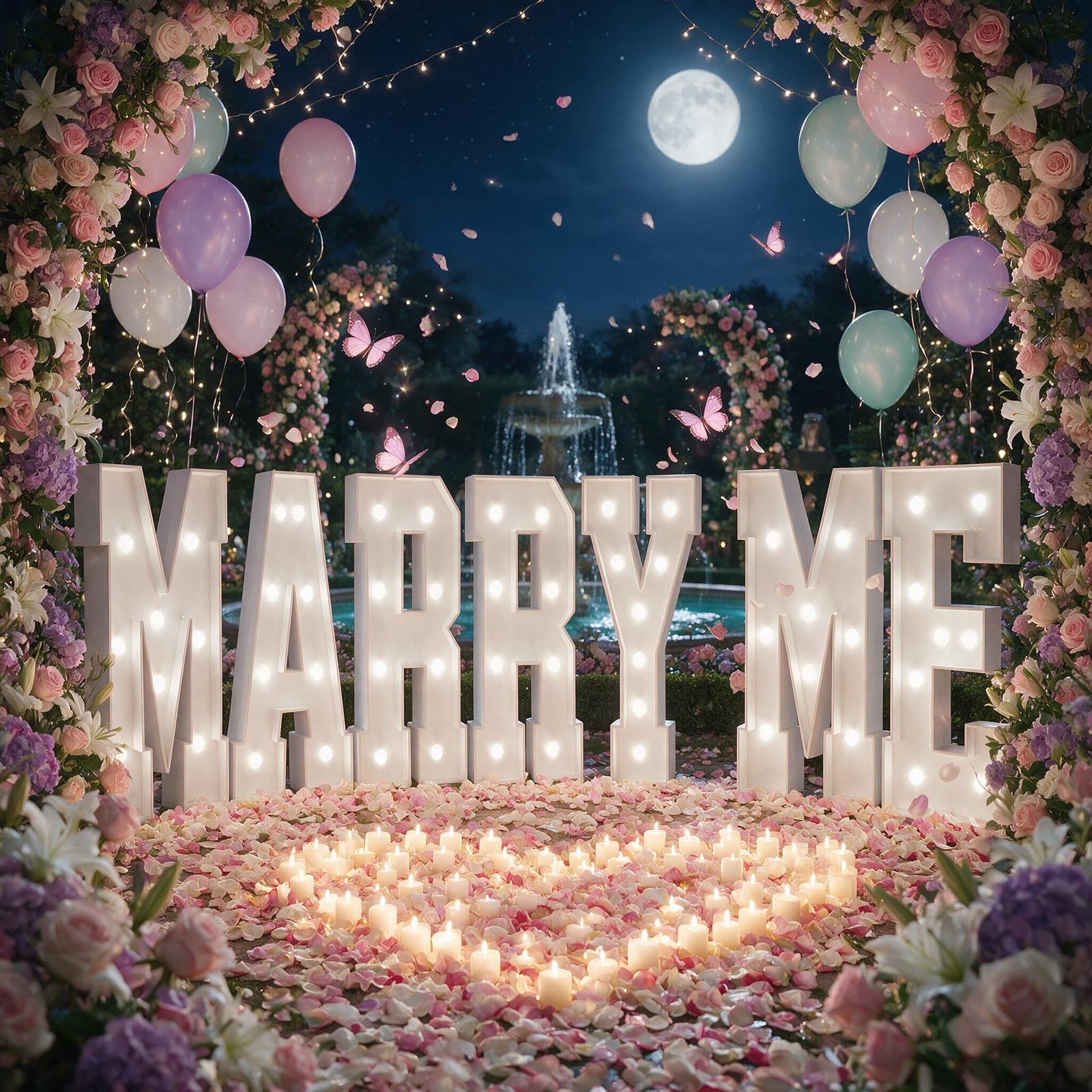Marry Me Insegna al neon for decorazioni for proposte di matrimonio | Pannello KT Pre-tagliato, Montaggio Facile, Senza Fili, Leggero, Riutilizzabile, Decorazione San Valentino(Cool white,100cm)