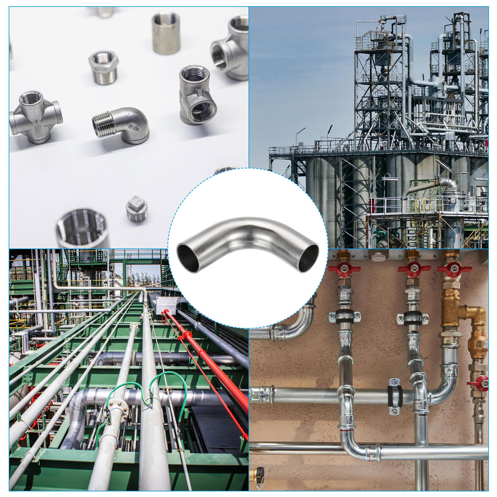 PATIKIL 2pz Curva a Gomito a 90 Gradi Mandrino, Od 1 Pollici, Acciaio Inossidabile 304 per Tubi Scarico, Connettore per Tubi Scarico, Ringhiera Scale, Hvac