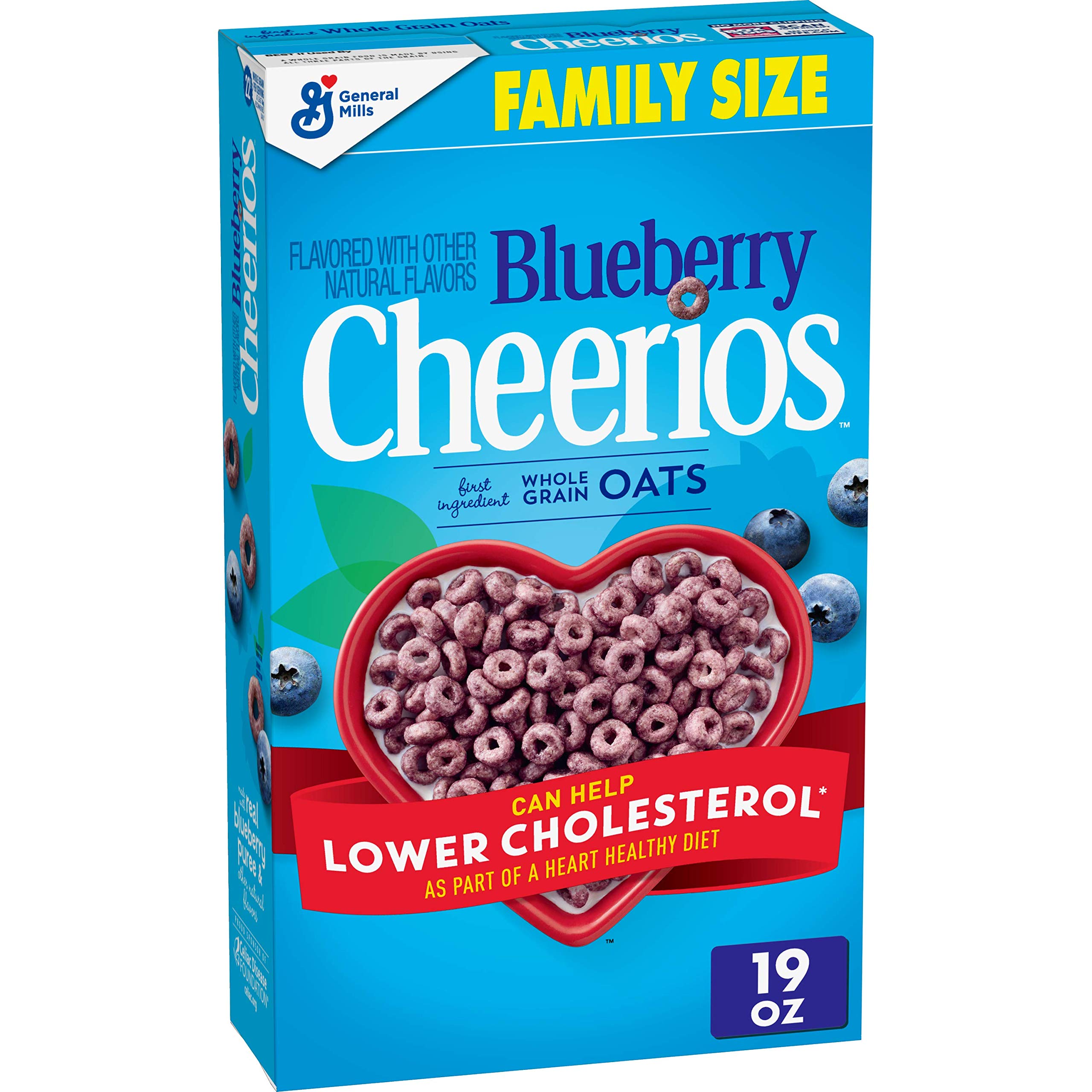 Blueberry Cheerios, Breakfast Cereal with Oats, Gluten Free, 19 oz