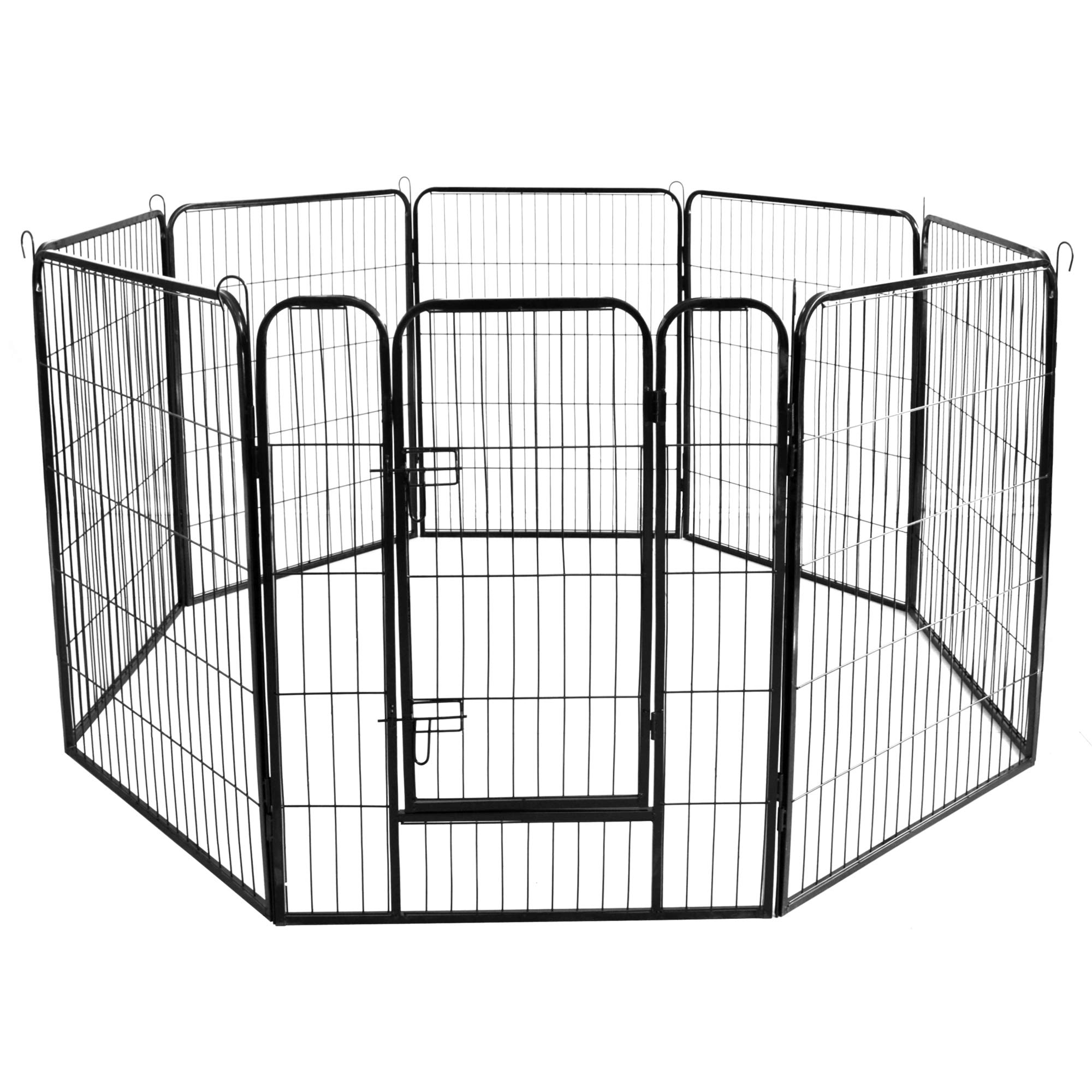 Photo 1 of *Minor Scuffs* Meihua Dog Playpen 8 Panels 40" Height, Black 32"L x 0.6"W x 40"H