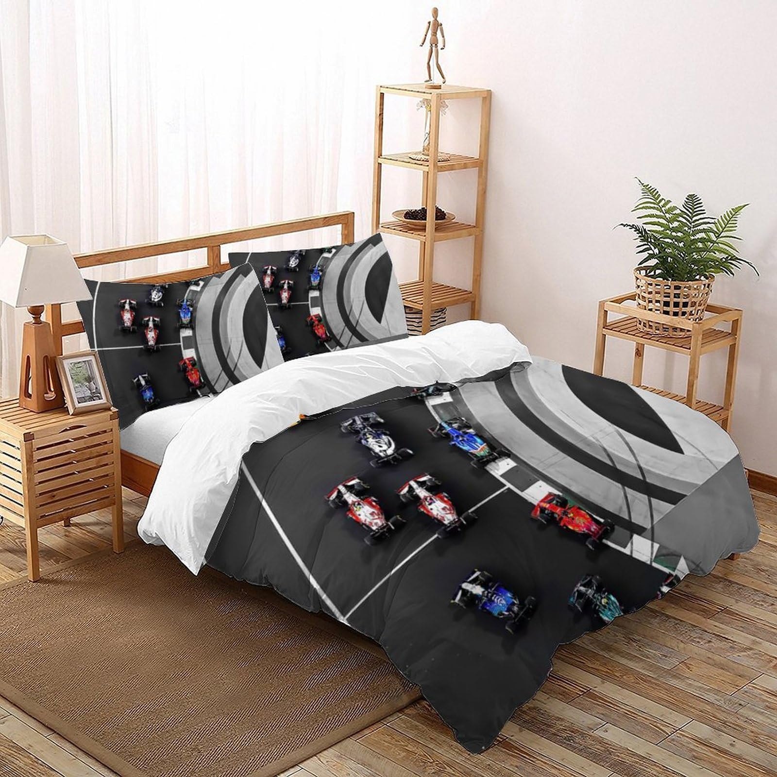 Housse de couette facile à laver et rapide à enfiler pour grand lit