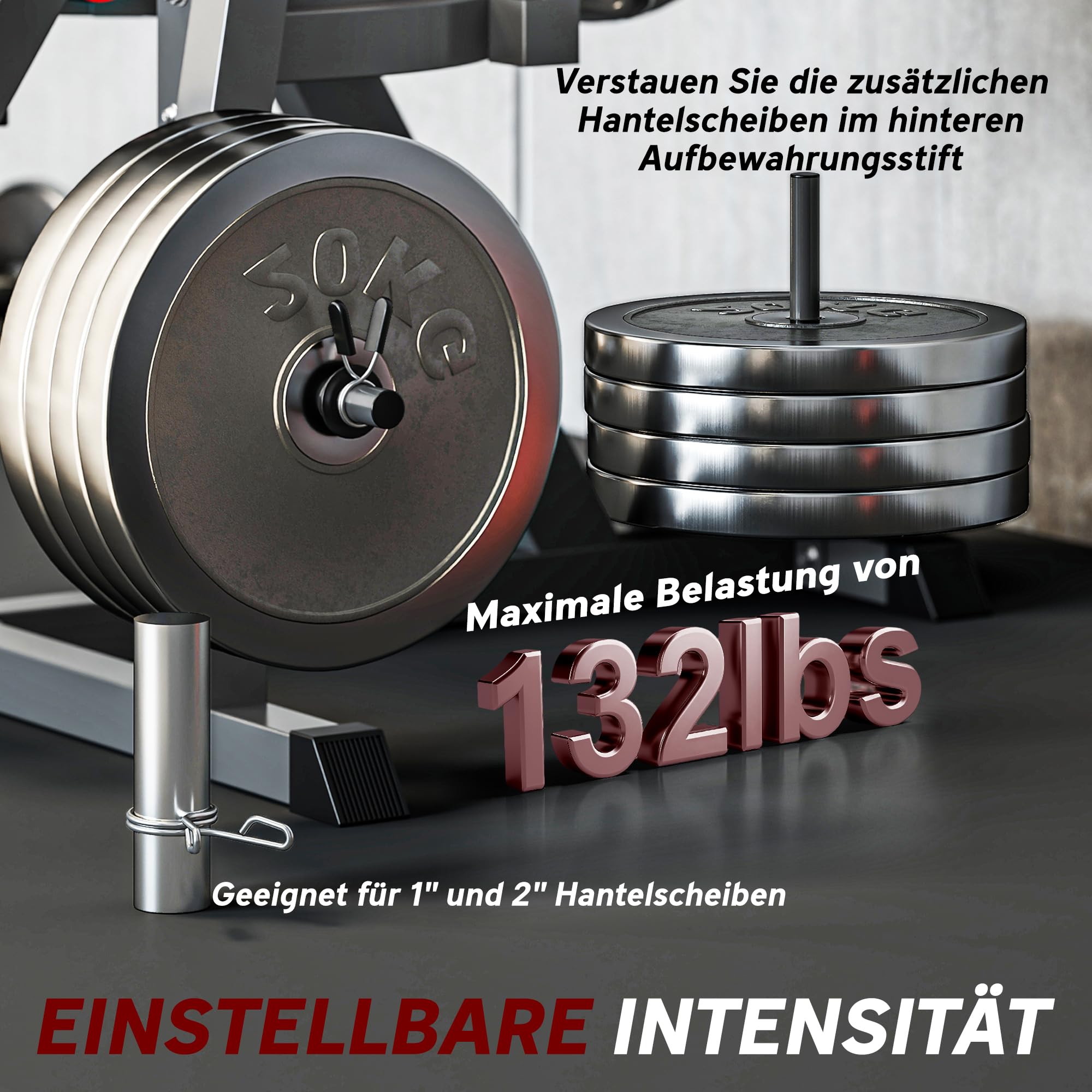 SPORTNOW Beinstrecker, Verstellbar Beinbeuger mit Plattenbeladung, Beintrainer Heimtrainer für Bein- und Oberschenkel-Training, Fitnessgerät für Zuhause Home Gym