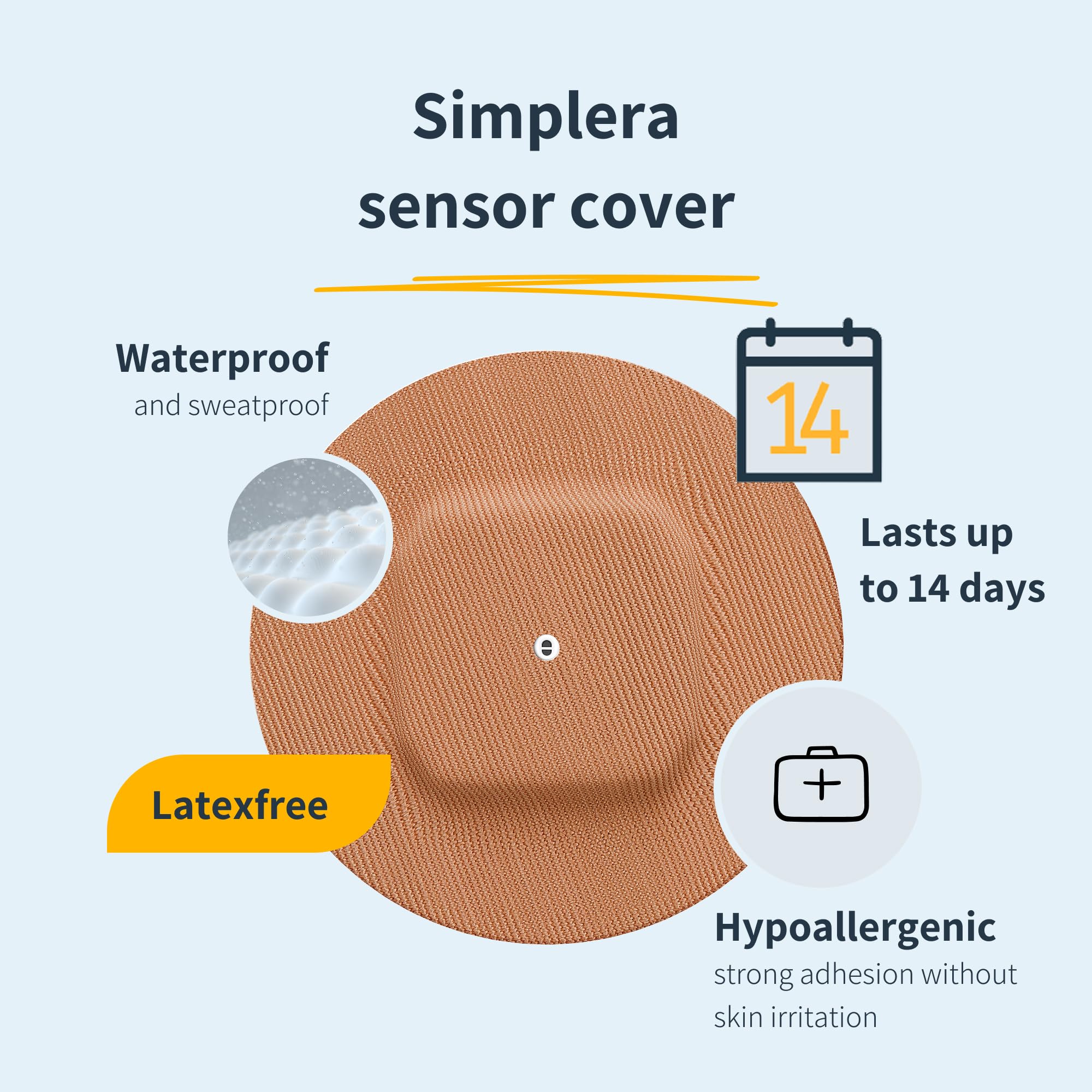 MySweetStitch – 10–25× Cerotto Simplera rotondo, overpatch Ø 70 mm, delicato sulla pelle, impermeabile e traspirante (Beige, 25)