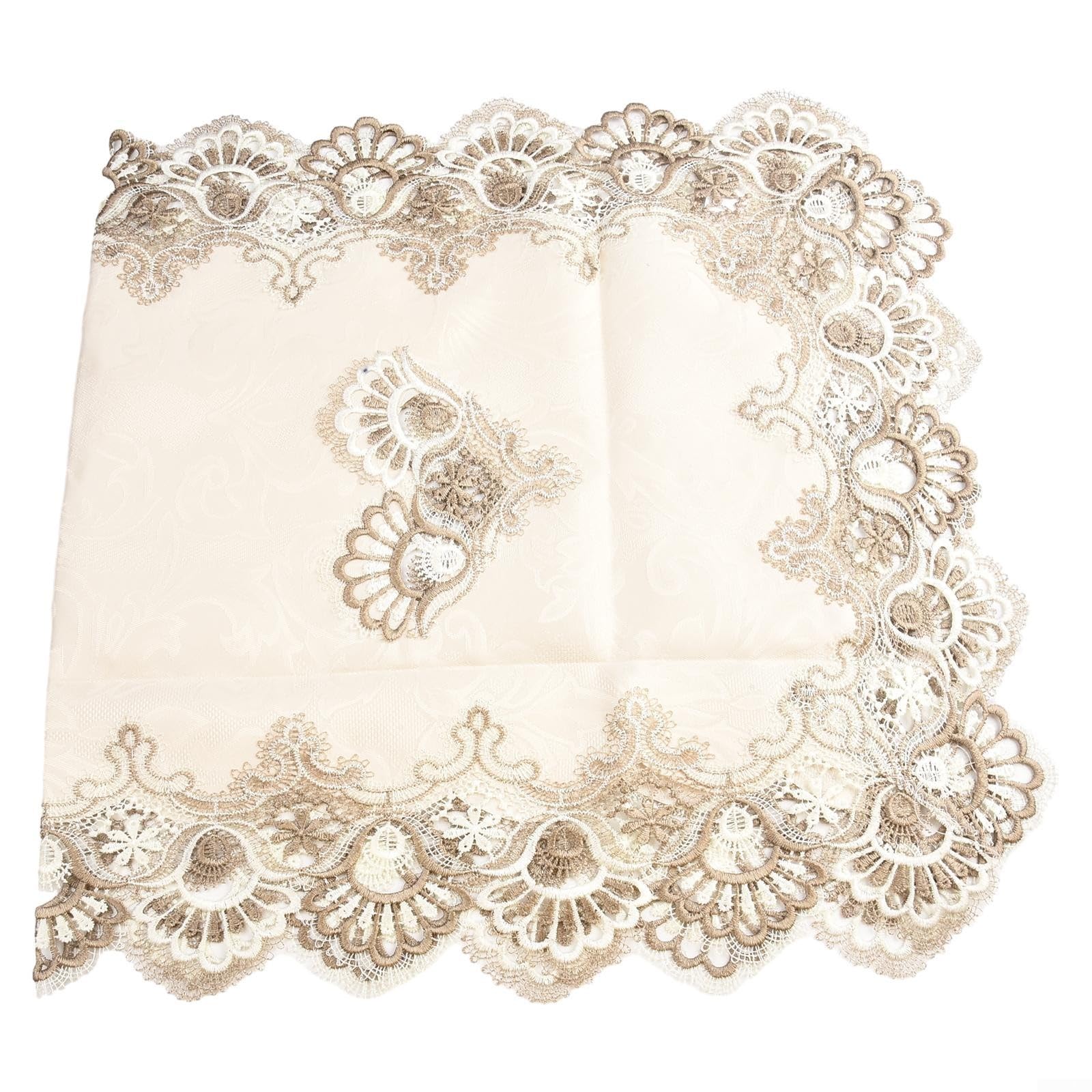 Hasaller Floral Lace Tablecloth Vintage Macrame Embroidered Small Rectangle Table Cloth Coffee Table Cover Rectangle European Embroidered Coffee Tablecloth for Living Room Office Desks Bedroom(Gray)