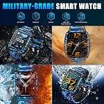 Military Smart Watches for Men (Make/Answer Call) 1.96" Screen Outdoor Activity Tracker with 100+ Sport Modes Health Monitor 3ATM Waterproof Smartwatch with DIY Dials for iPhone Android