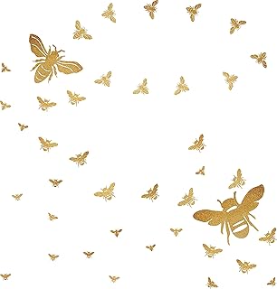BeeÂ WallÂ Decals HoneyÂ Bee Wall Decor BeeÂ Wall Stickers GoldÂ HoneyÂ BeeÂ Decals,Â HoneycombÂ Wall Decals,Â Nursery WallÂ Decor Peel&Stick and Removable Decals for Bedroom