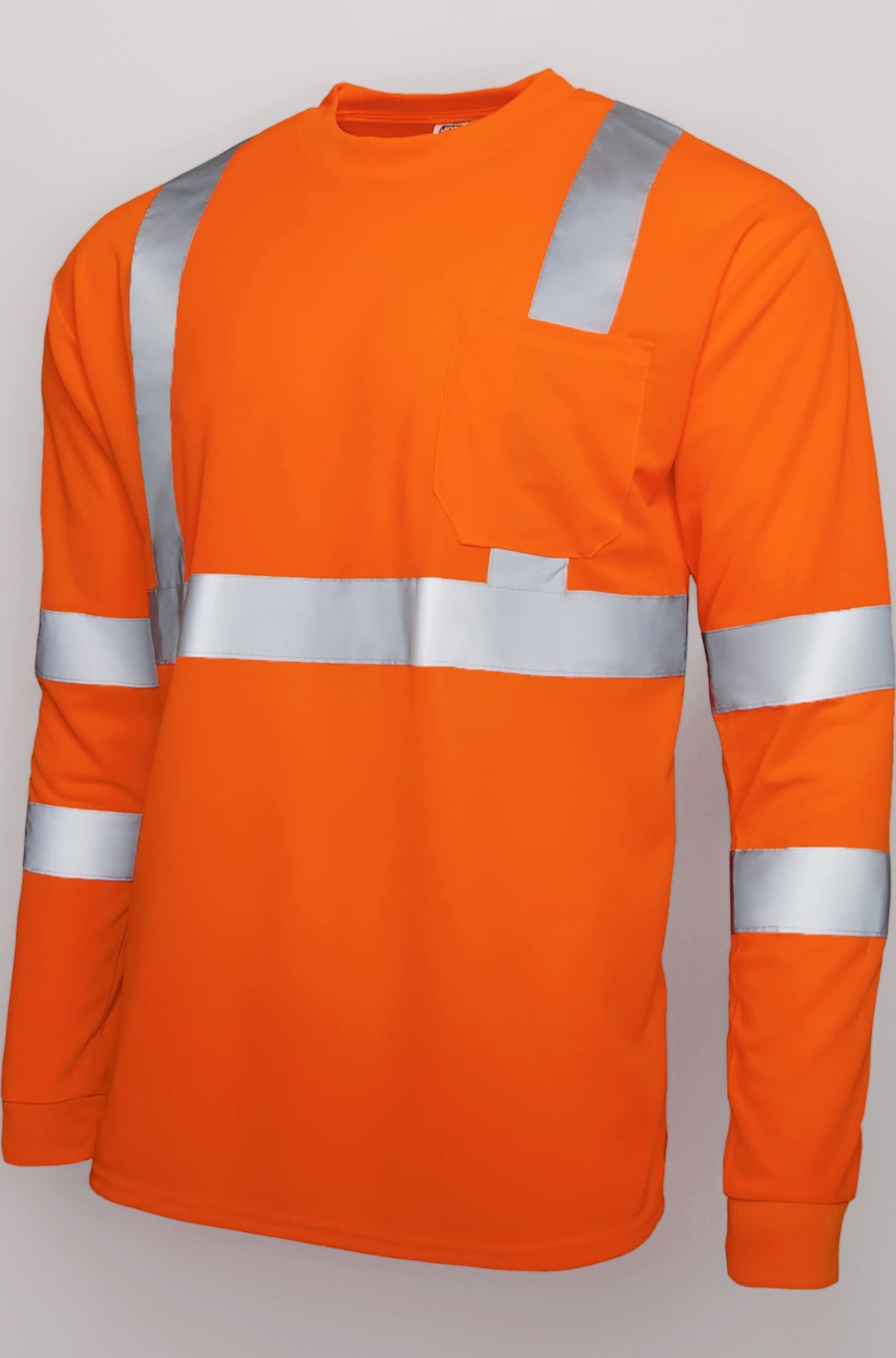JORESTECH Safety Long Sleeve Shirt with High Visibility Reflective Strips and Front Pocket, ANSI Compliant