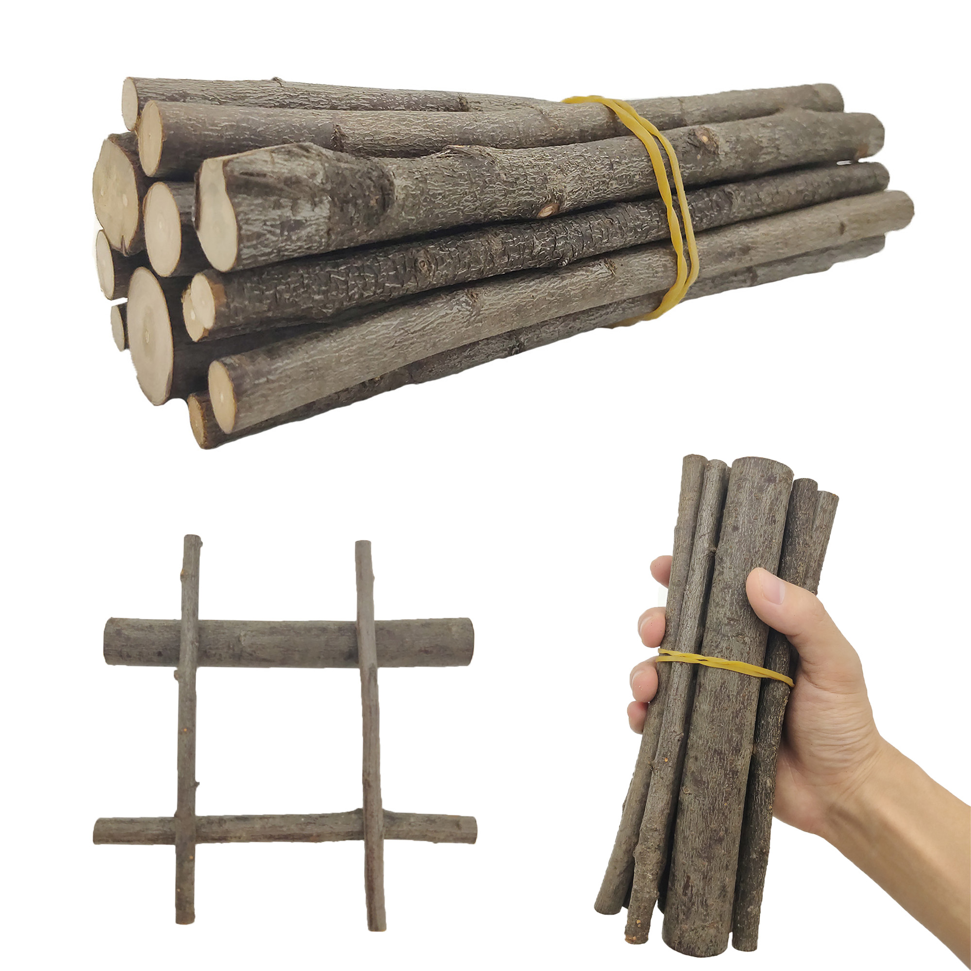20 Pièces Batonnet en Bois, Baguette Bois, Baton en Bois, Tige en