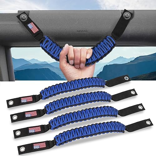 Miniatura 8 de sixcow Paquete de 4 manijas de agarre para barra enrollable Ford Bronco, empuñaduras de paracaídas para Ford Bronco 2021 2022 2023 2 puertas  4