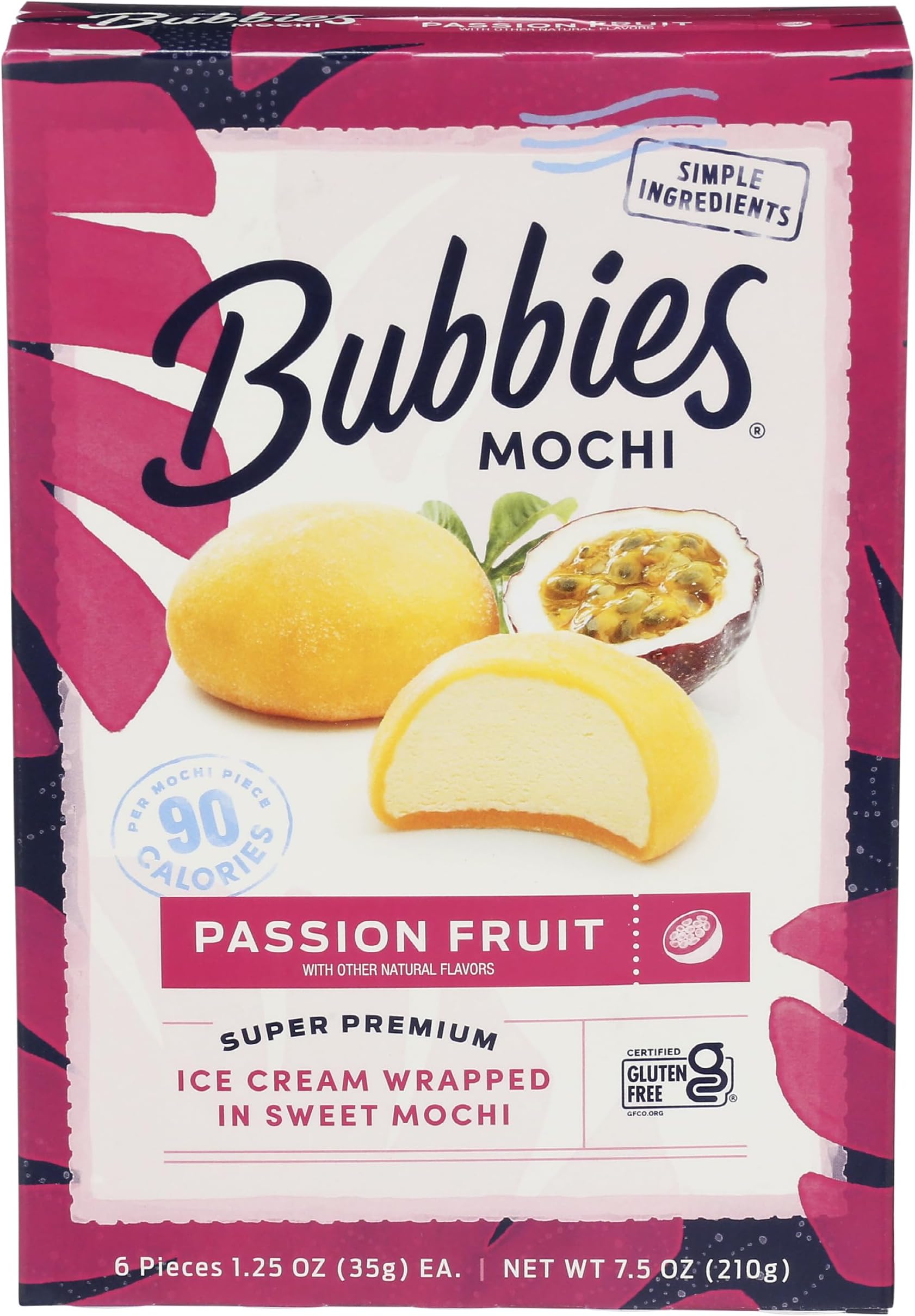 Mochi Ice Cream, Passion Fruit 7.5oz (Pack of 1)