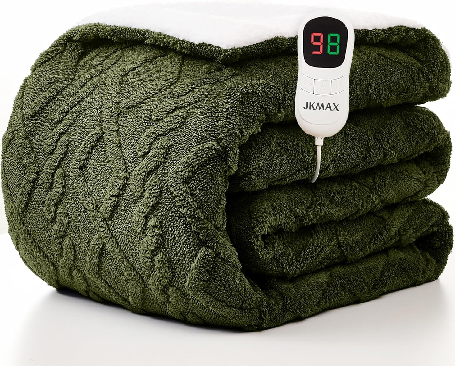 Heated Electric Blanket Full Size-72"x84" Heating Blanket with 10 Heating Levels & 5 Time Settings Over-Heat Protection?Winter Warmer for Adults with ETL Certification?Green? Green Full 72" x 84"