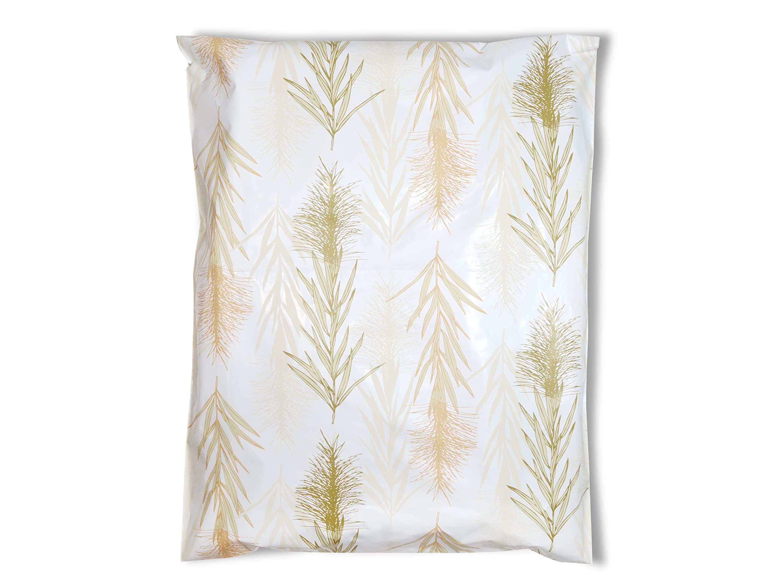 Modern GiftingModern Gifting – 12x15 Inch (100 Pack) Eco Smart Sustainable Poly Mailers - Cute Boho Shipping Bags for Clothing & Shirts - Ecommerce Friendly Designer Printed Envelopes - Elegant Florals (Leaves)