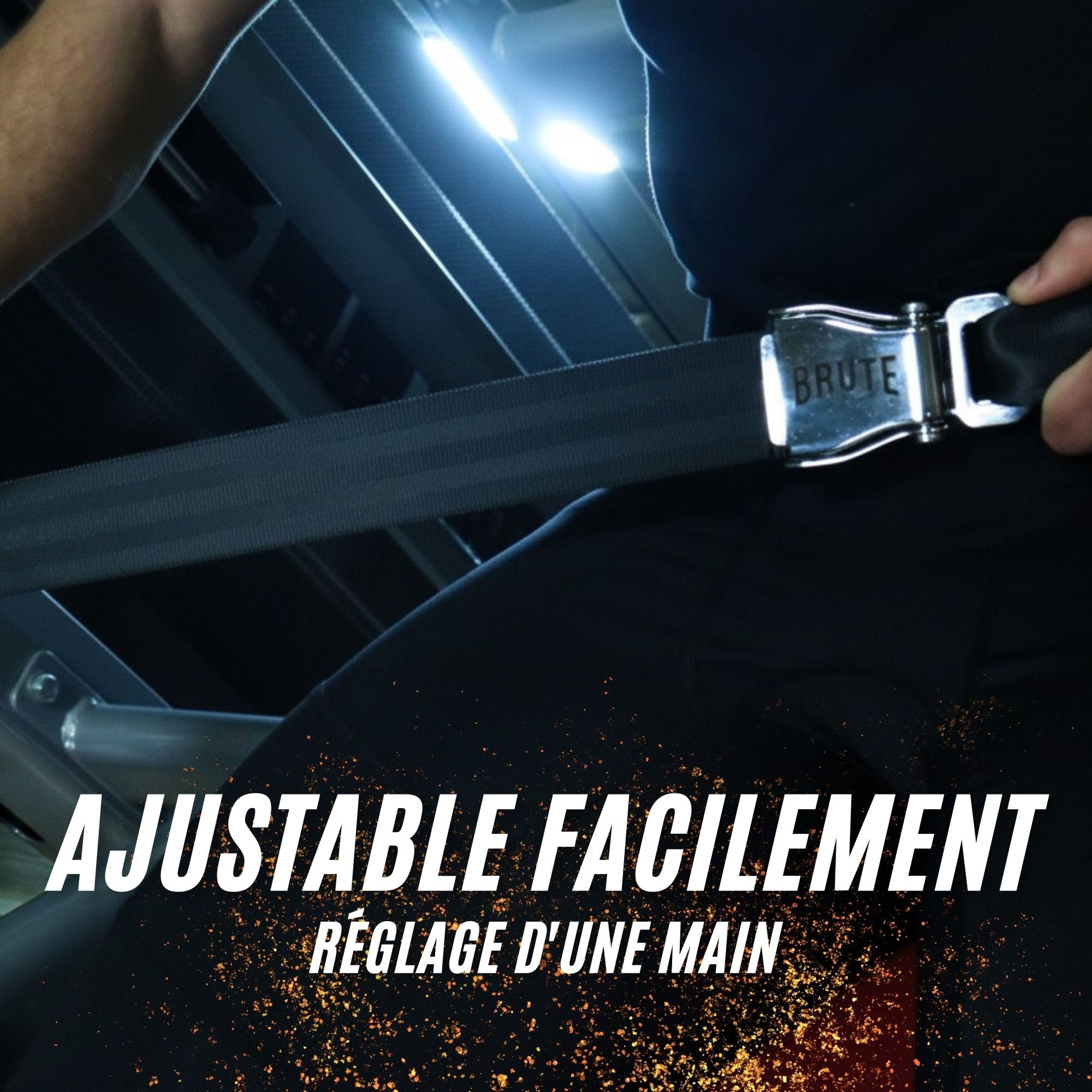 BRUTE Ceinture de Sécurité Musculation Rallonge Ceinture Gym Extension Ceinture Avion Seat Belt Sport Fitness Bodybuilding Powerlifting Longueur 170 cm