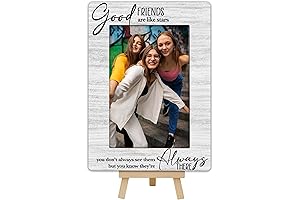 Best Friend Picture Frame Gift, BFF Gifts Wooden Photo Frame with Easel,...