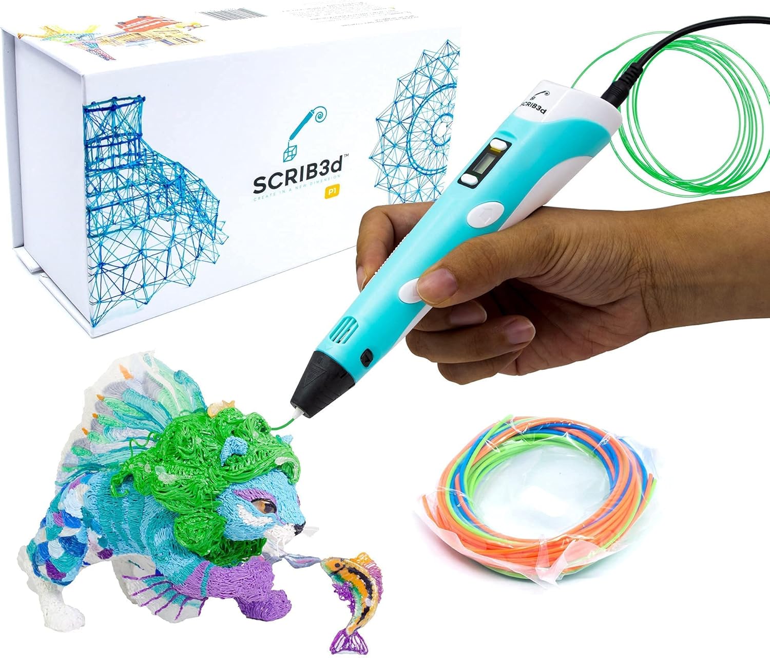 SCRIB3D P1 3D Printing Pen with Display - Includes 3D Pen