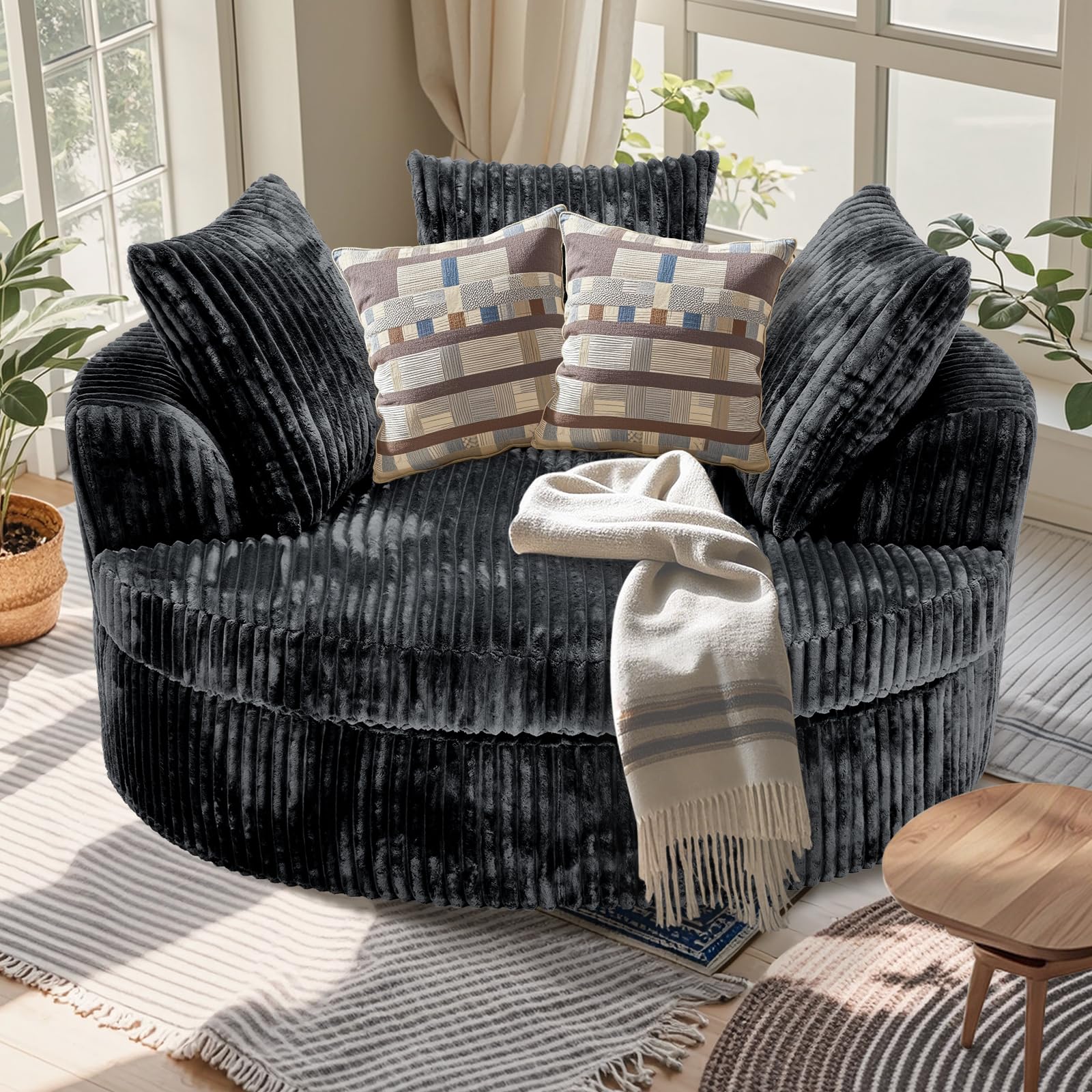 DIFYHOMEY Oversized Round Chaise Lounge