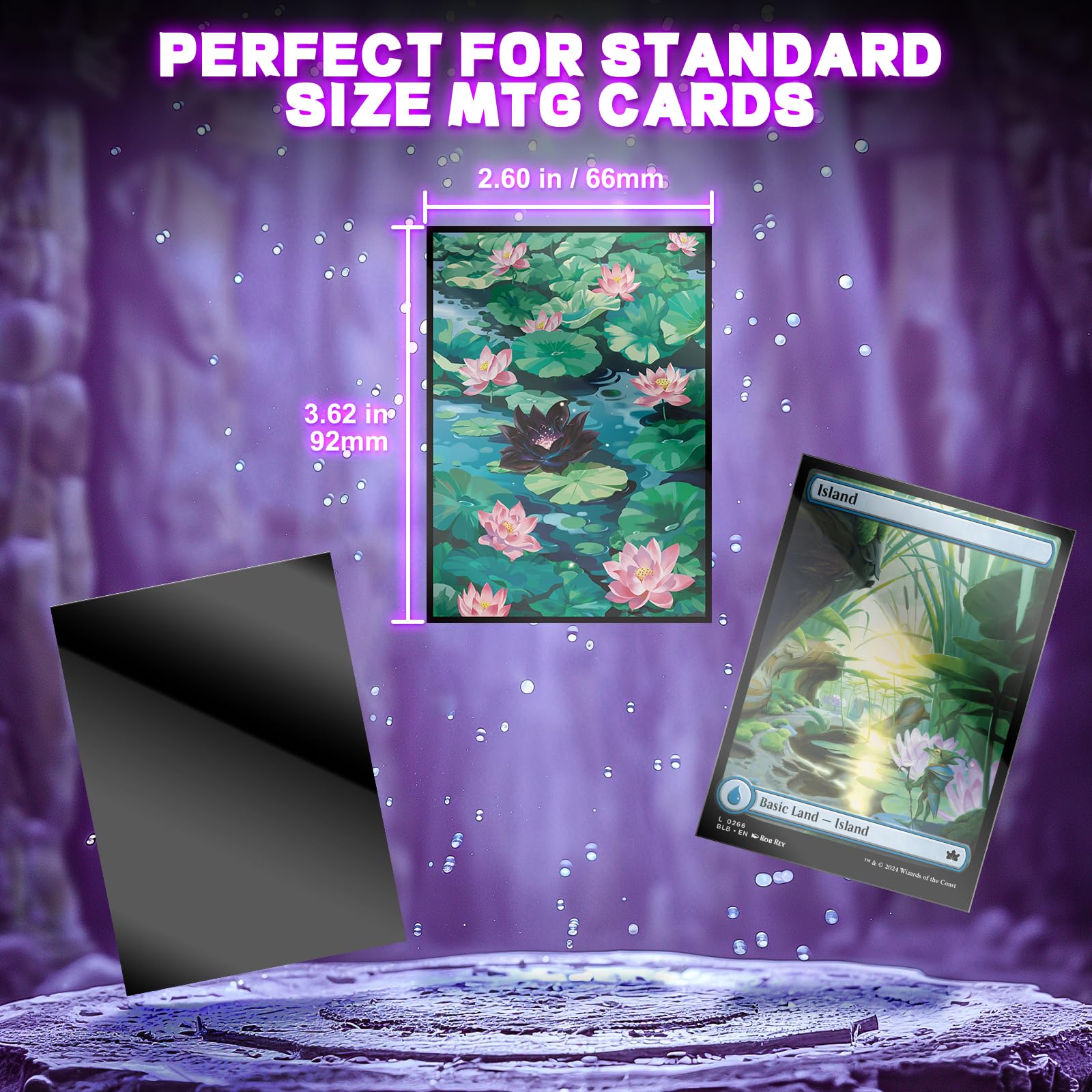 Amazon.com: Artimana MTG Card Sleeves 100CT (Bloomburrow Black Lotus Pool),  Matte Art Card Sleeves, Matte Back & Clear Front, 66x92mm : Toys & Games