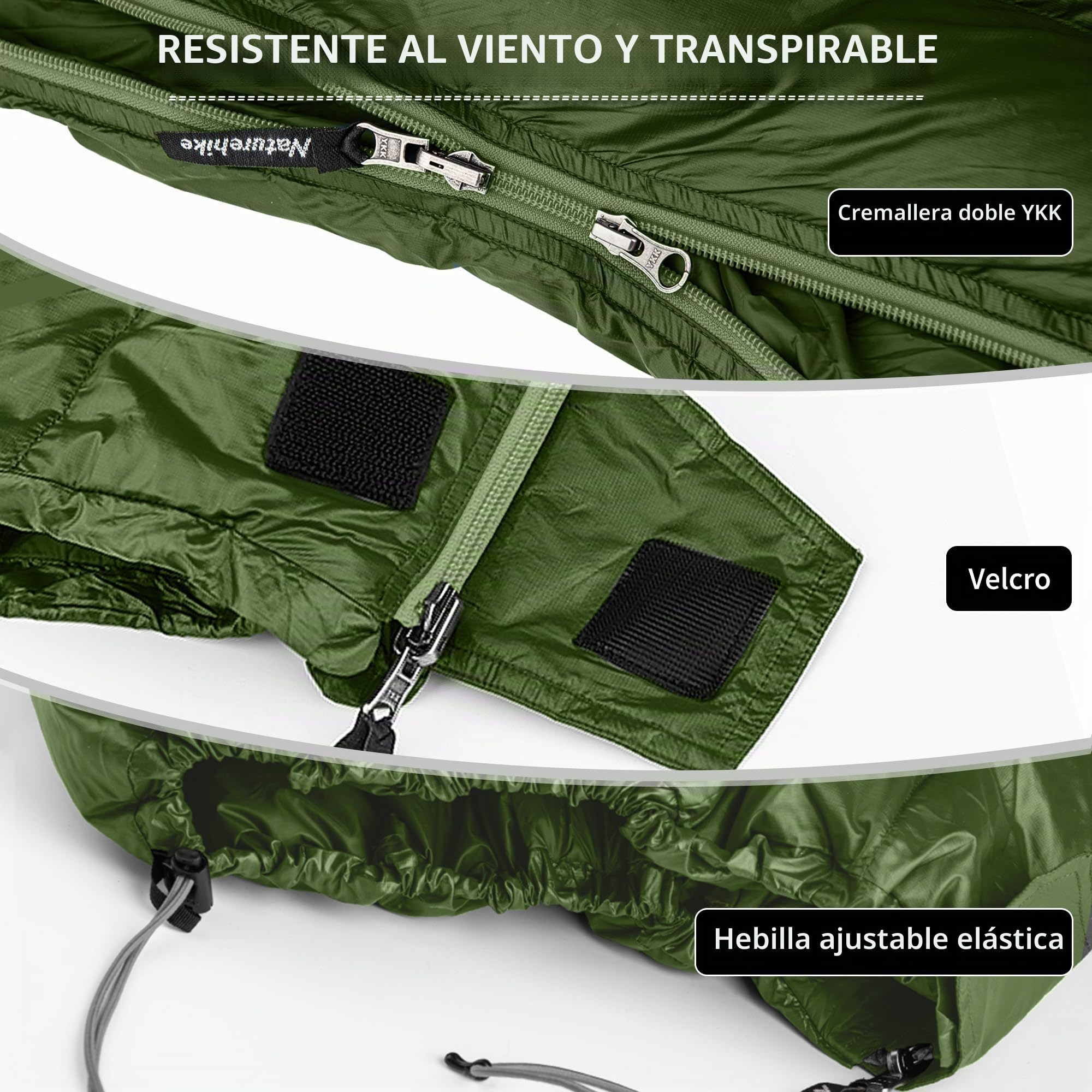 Naturehike Saco de Dormir Ultraligero y Envolvente para Adultos, 3-4 Estaciones, Saco de Dormir Impermeable para Camping, Senderismo, montañismo, Interior, Exterior, plumón de Pato