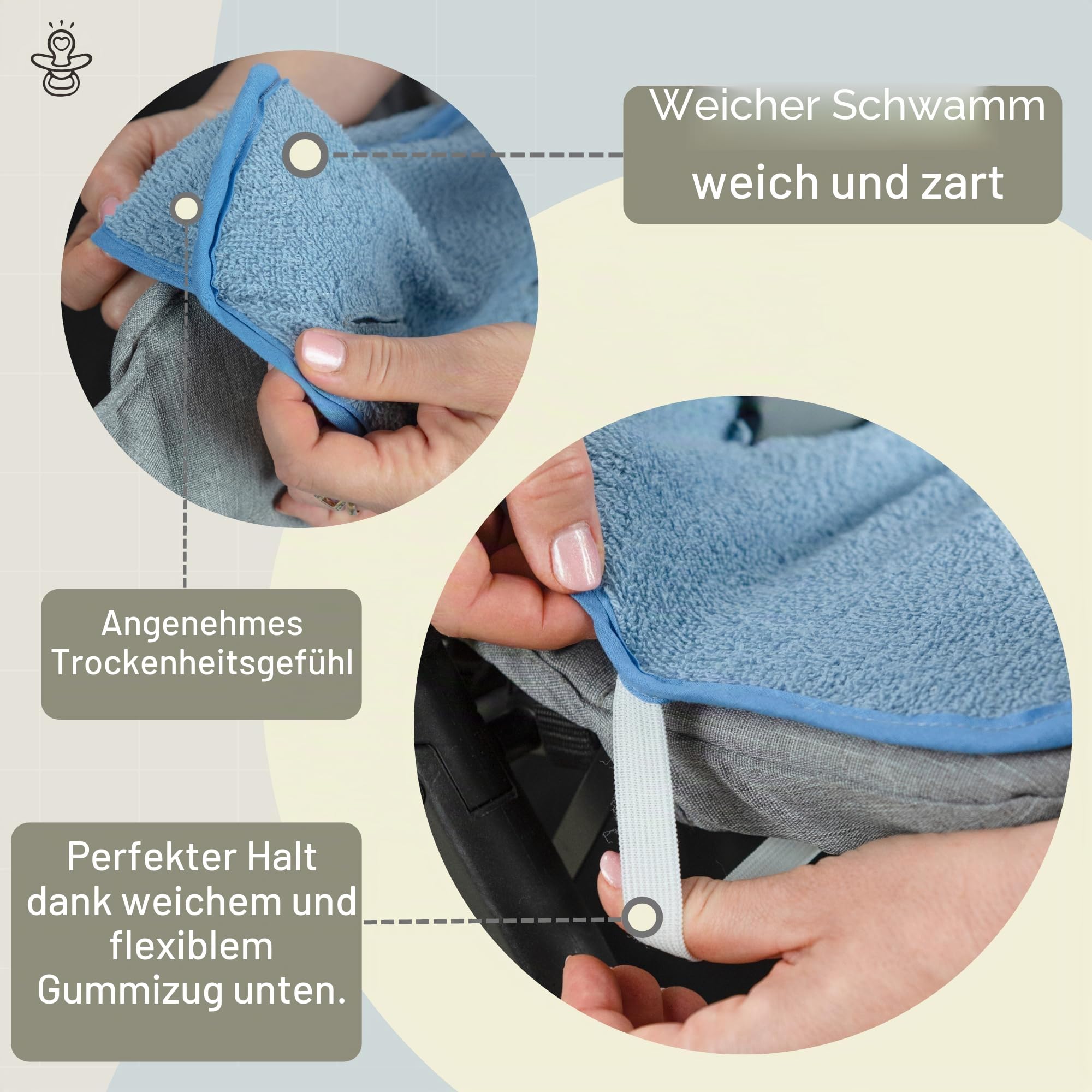 babysanity Bezug Abdeckung Sitzfläche Universal für Kinderwagen in Micro Faser Farbe Grau
