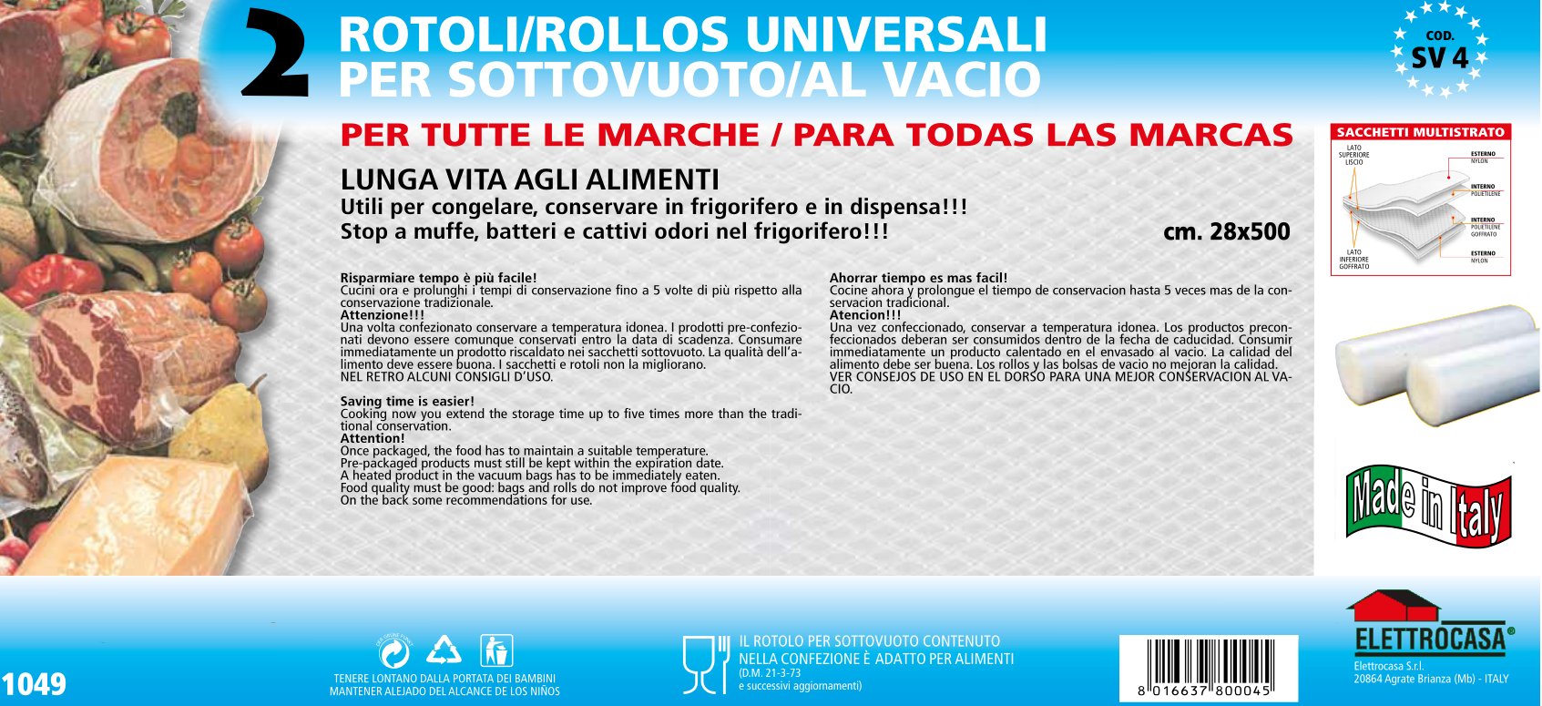 Rotoli Termosigillabili Per Macchina Sottovuoto - 18x500cm, 3 Rotoli, Per Conservazione Alimenti - Foto 6