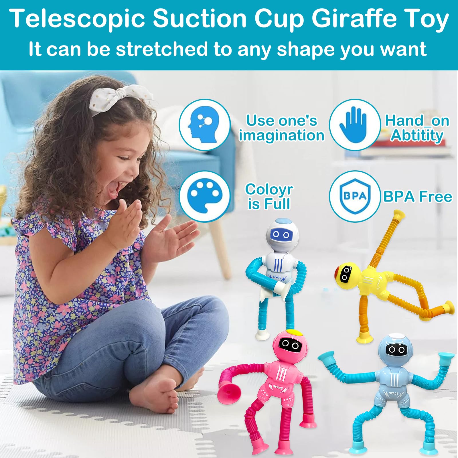 Lustige Dino-Saugnapf Spielzeuge - 4-teilig Für Kinder & Erwachsene