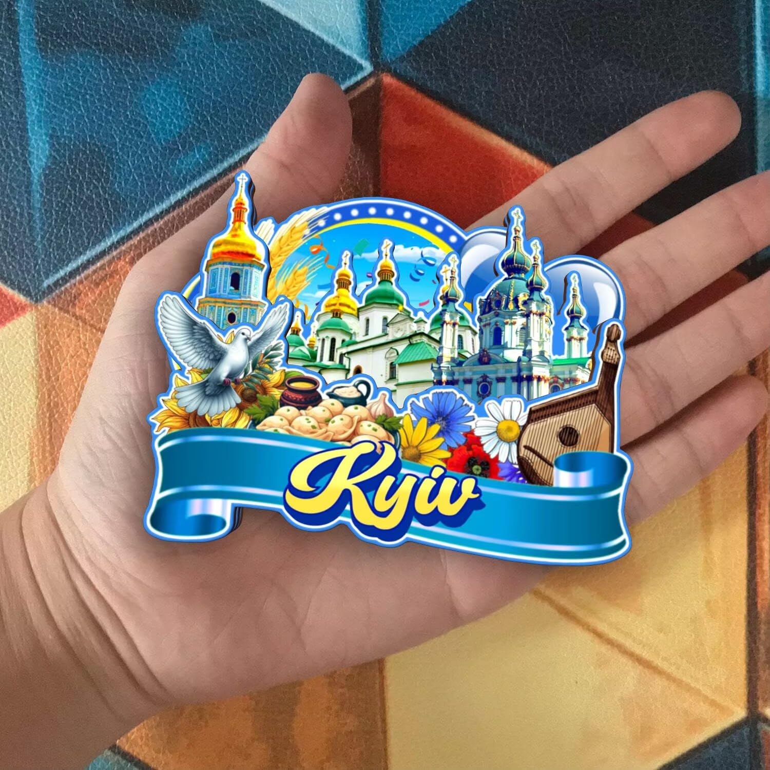 Calamita Da Frigorifero 3D Yalta Ucraina - Souvenir Da Viaggio In Resina, Fatto A Mano, Dimensioni 7x5 Cm, Regalo Per Casa E Cucina