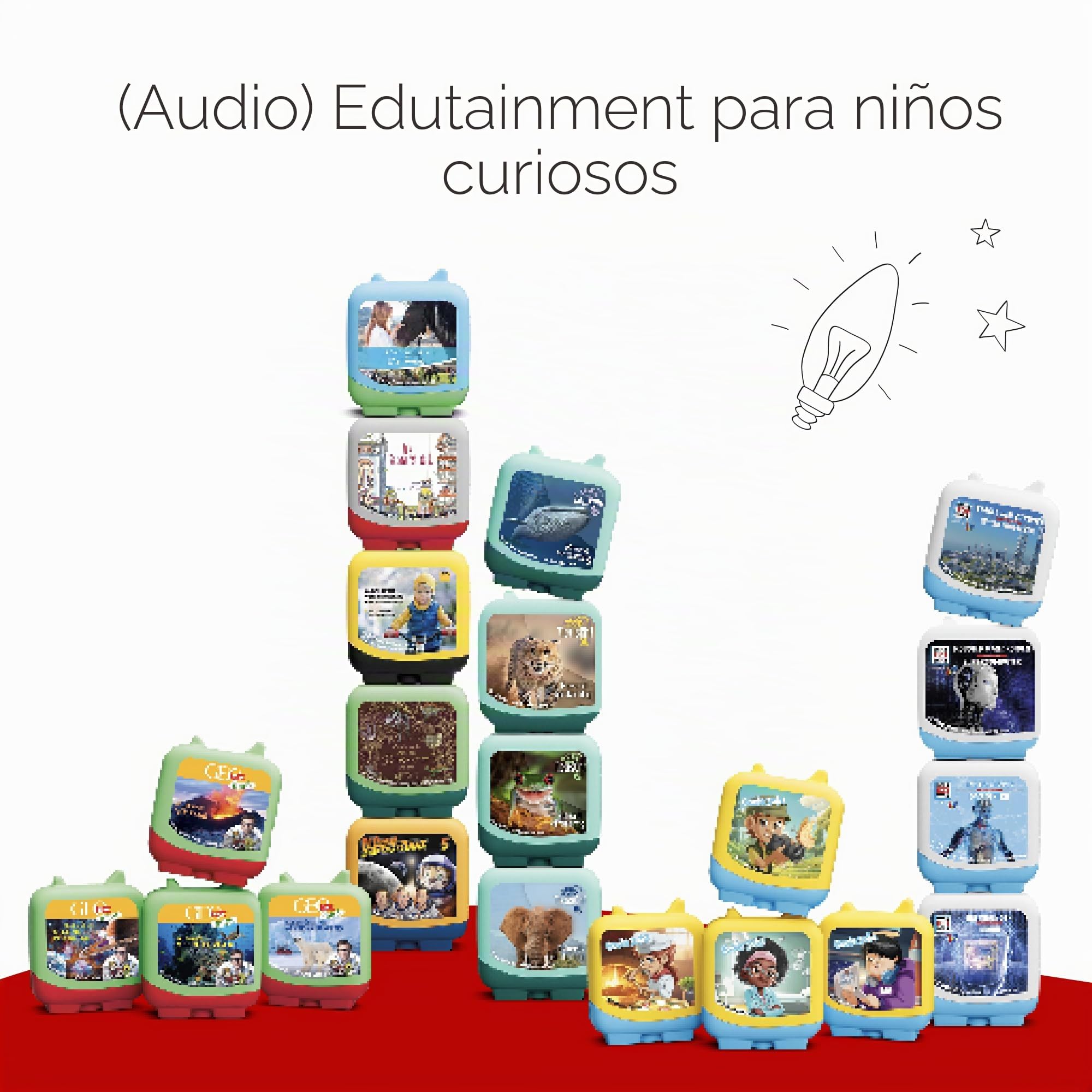 tonies Clever GEOlino Mini - Juego de 4 juegos de audio para niños a partir de 5 años, tiempo de juego de 47 minutos aprox