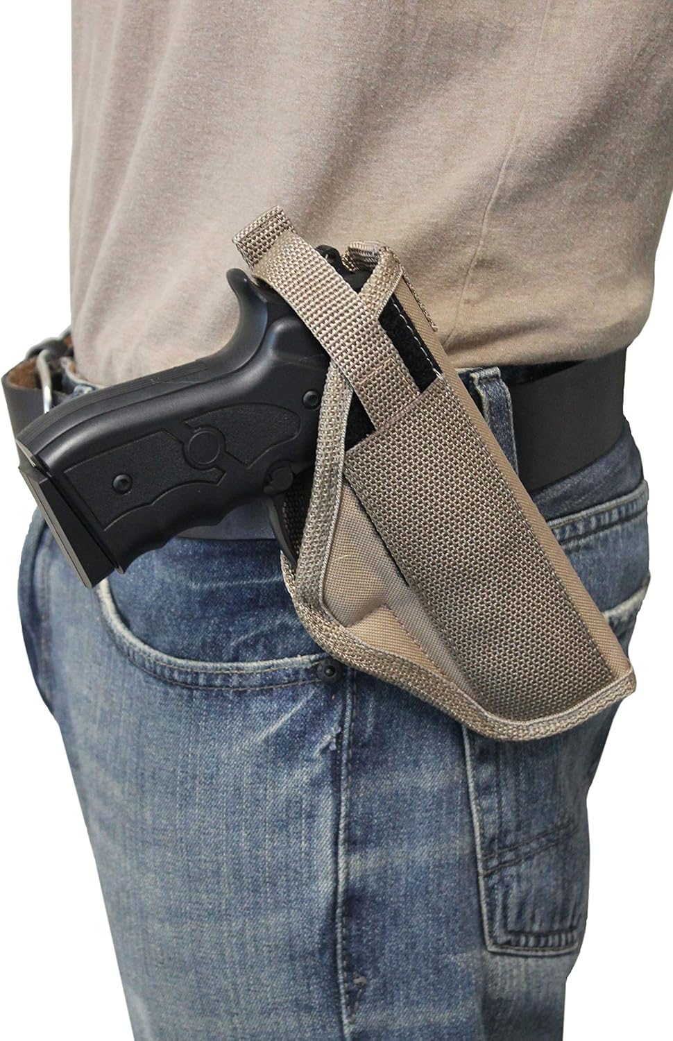 Barsony Desert Sand Cross Draw Holster for Full Size 9mm 40 45 Pistols