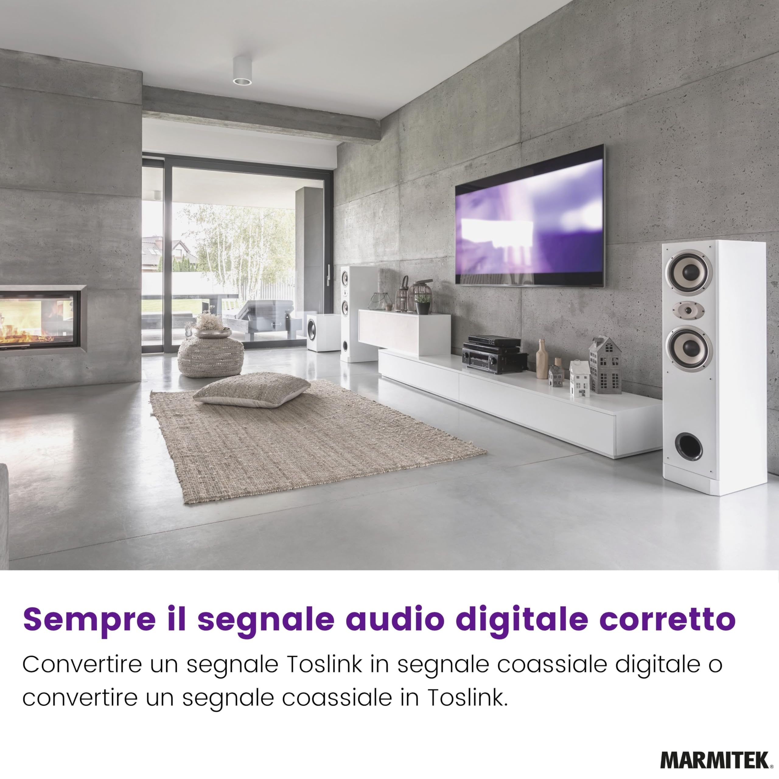 Convertitore Audio da Ottico a Coassiale - Marmitek Connect TC22 - Convertitore Audio - Da Coassiale a Toslink - A due Vie - Dolby 5.1 - Stereo PCM - Entrambe le Uscite Attive Contemporaneamente