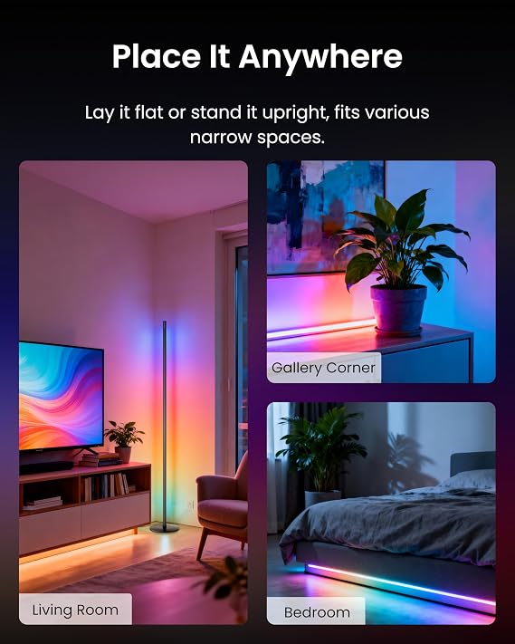 SwitchBot Smart Floor Lamp RGBICWW Voice/App Controlled Works with Alexa, Apple Home & Google, Matter, Warm & Cool White, 1200lm Music Sync, Lamp for Living Room for Bedroom Christmas/Holiday decor