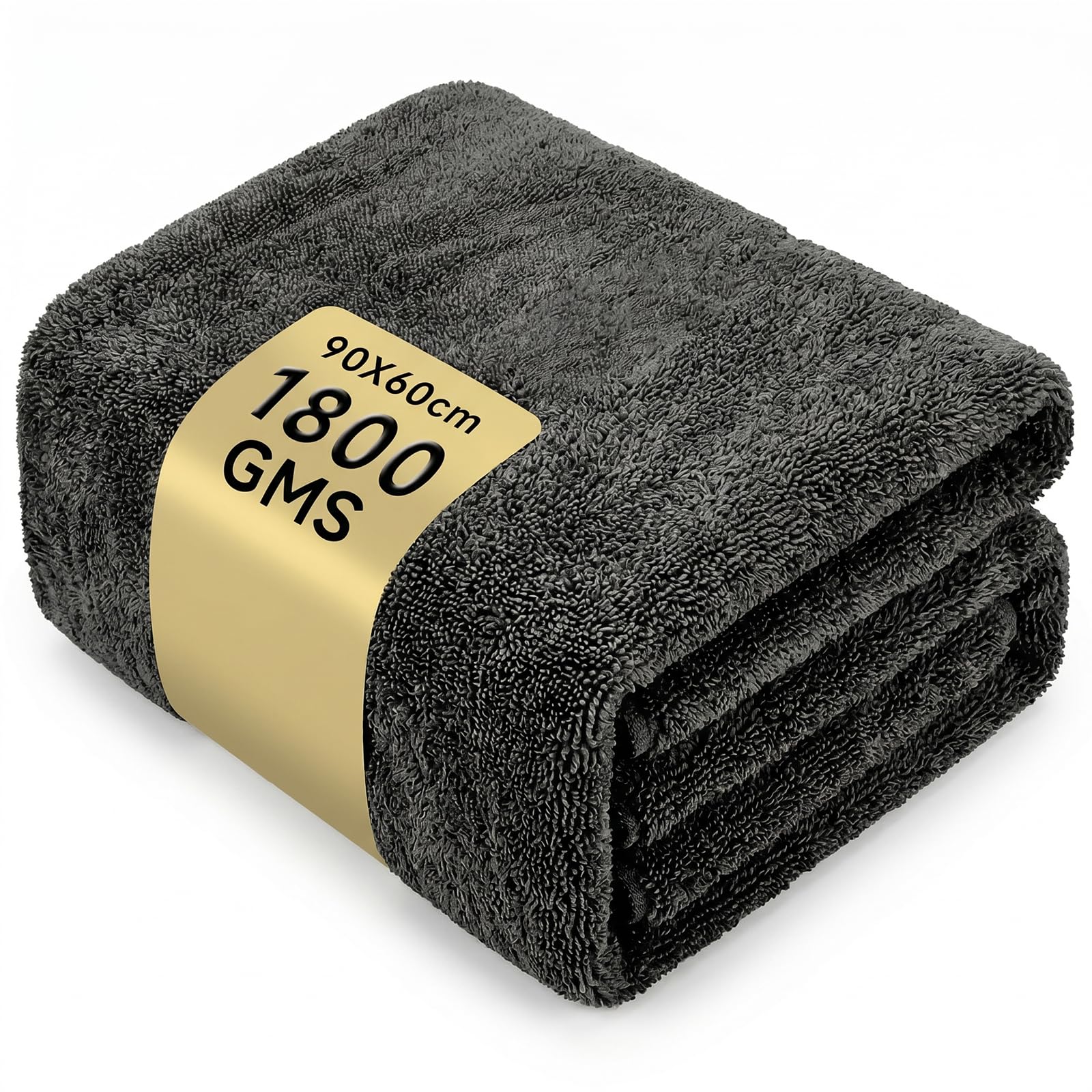New Auto Chiffon de séchage XXL en microfibre, absorbant, non pelucheux, doux pour la peinture de voiture et de moto, 90 x 60 cm, 1800 g/m²