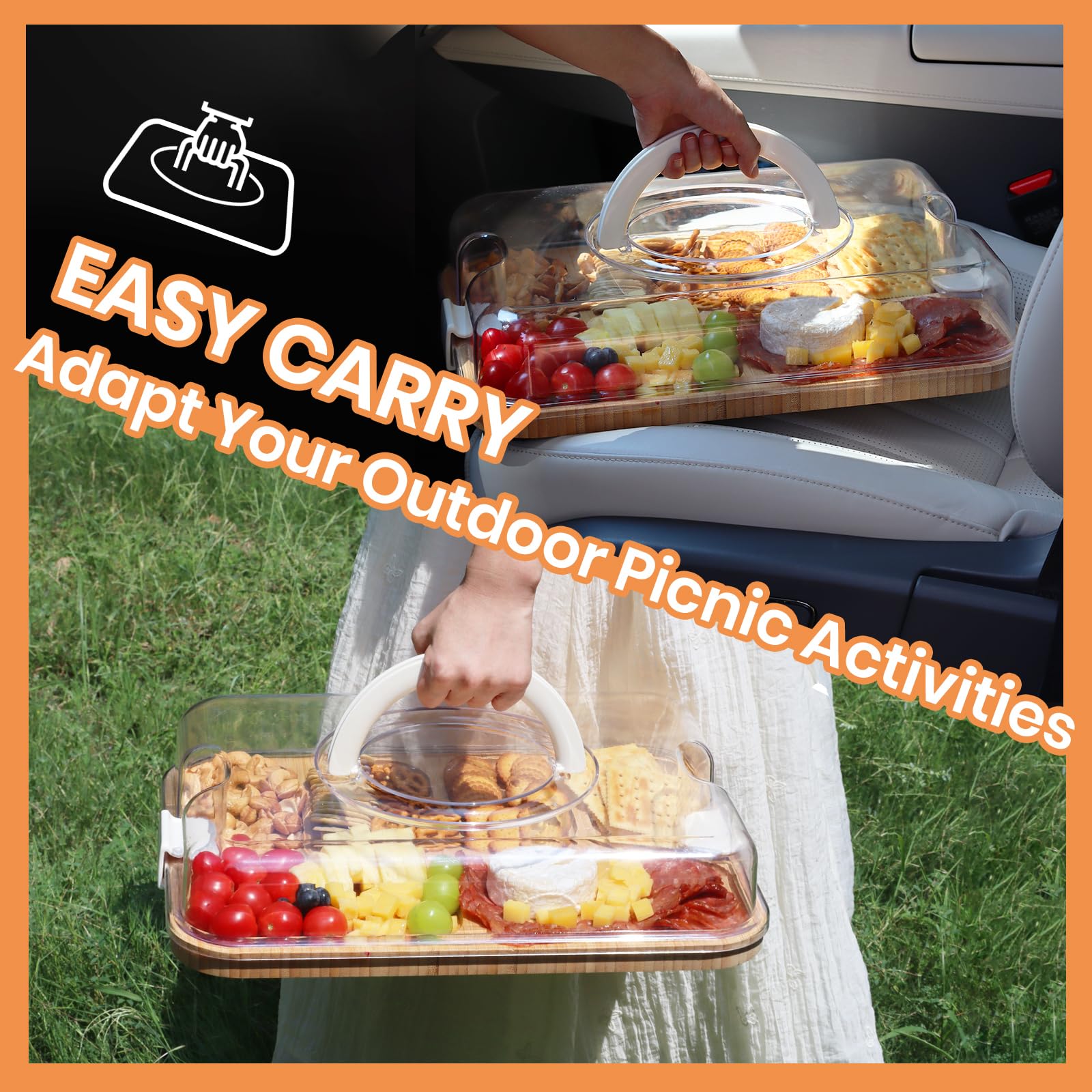 Charcuterie Board With Clear Lid Portable Charcuterie Box With Compartments Cheese Board Box For Kitchens Shopskc4833 I.59607120 - View #13